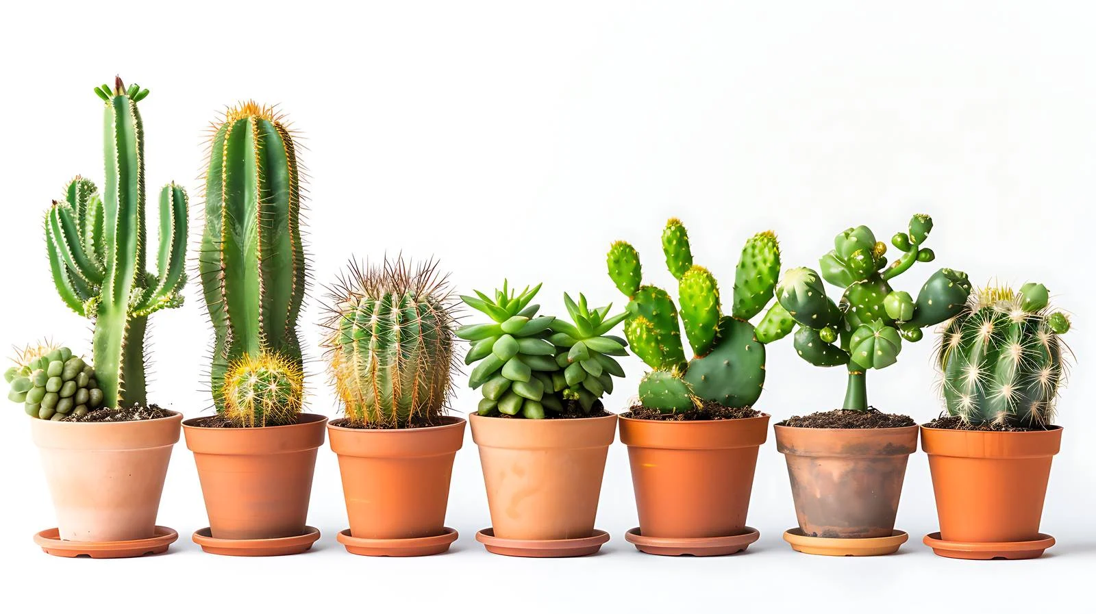 Assorted Cactus Plants on Bright Background — free download from Dotvec