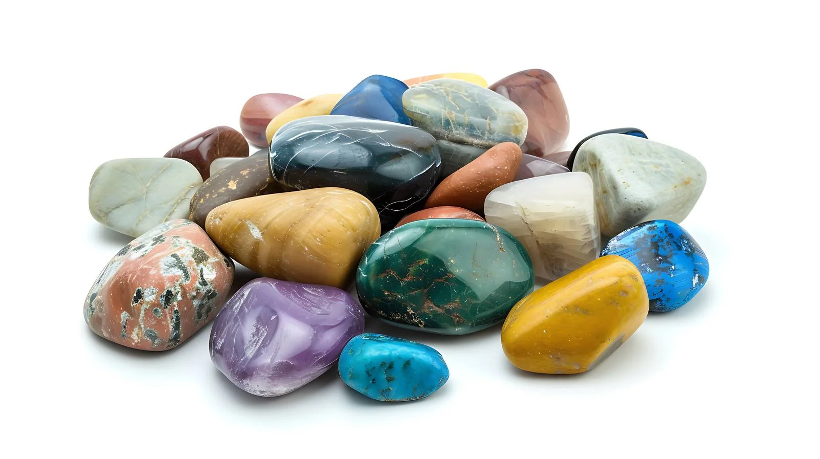 Assorted Colorful Stones Scattered Ground Isolated – free pebbles image from Dotvec