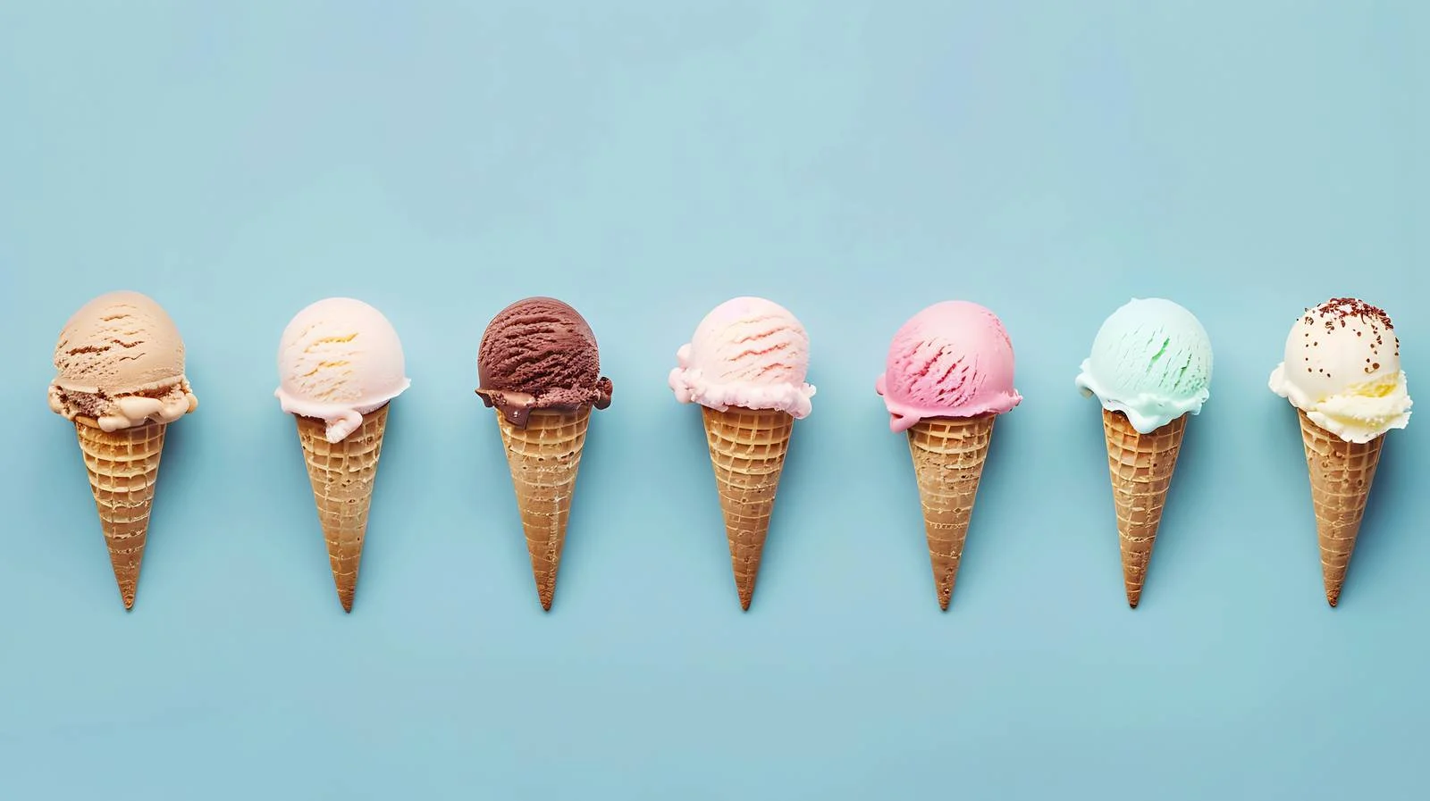 Assorted Ice Cream Cones Displayed Neatly — free download from Dotvec