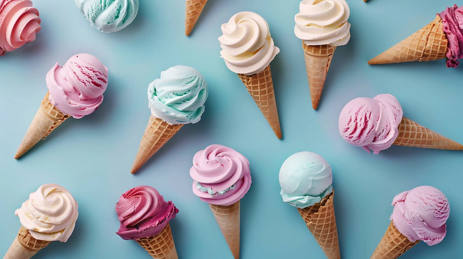 Assorted Ice Cream Cones Display — free download from Dotvec