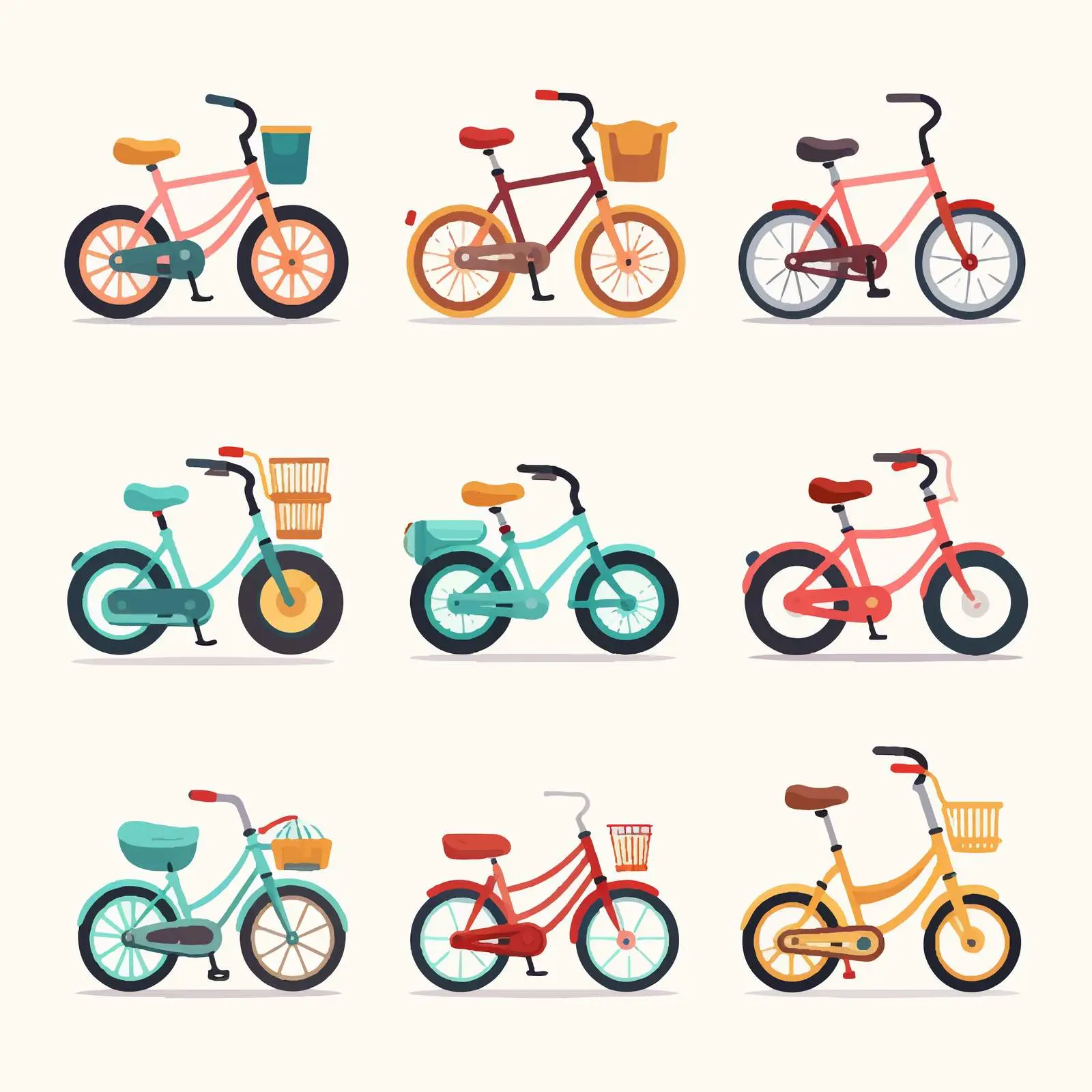 Colorful Kids Bikes Collection Vector Design — free download from Dotvec