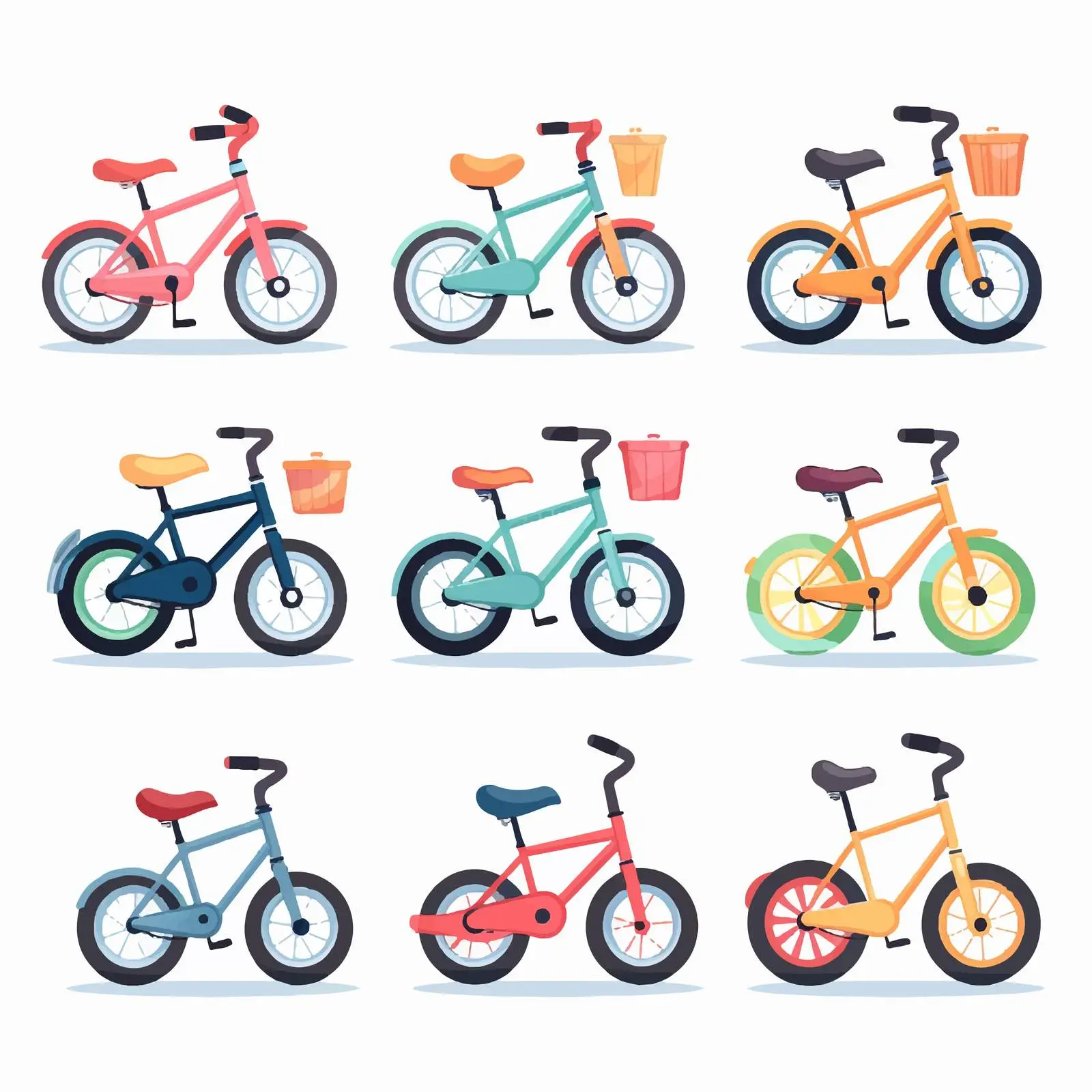 Colorful Kids Bikes Collection Vector Design – free childrens activities image from Dotvec