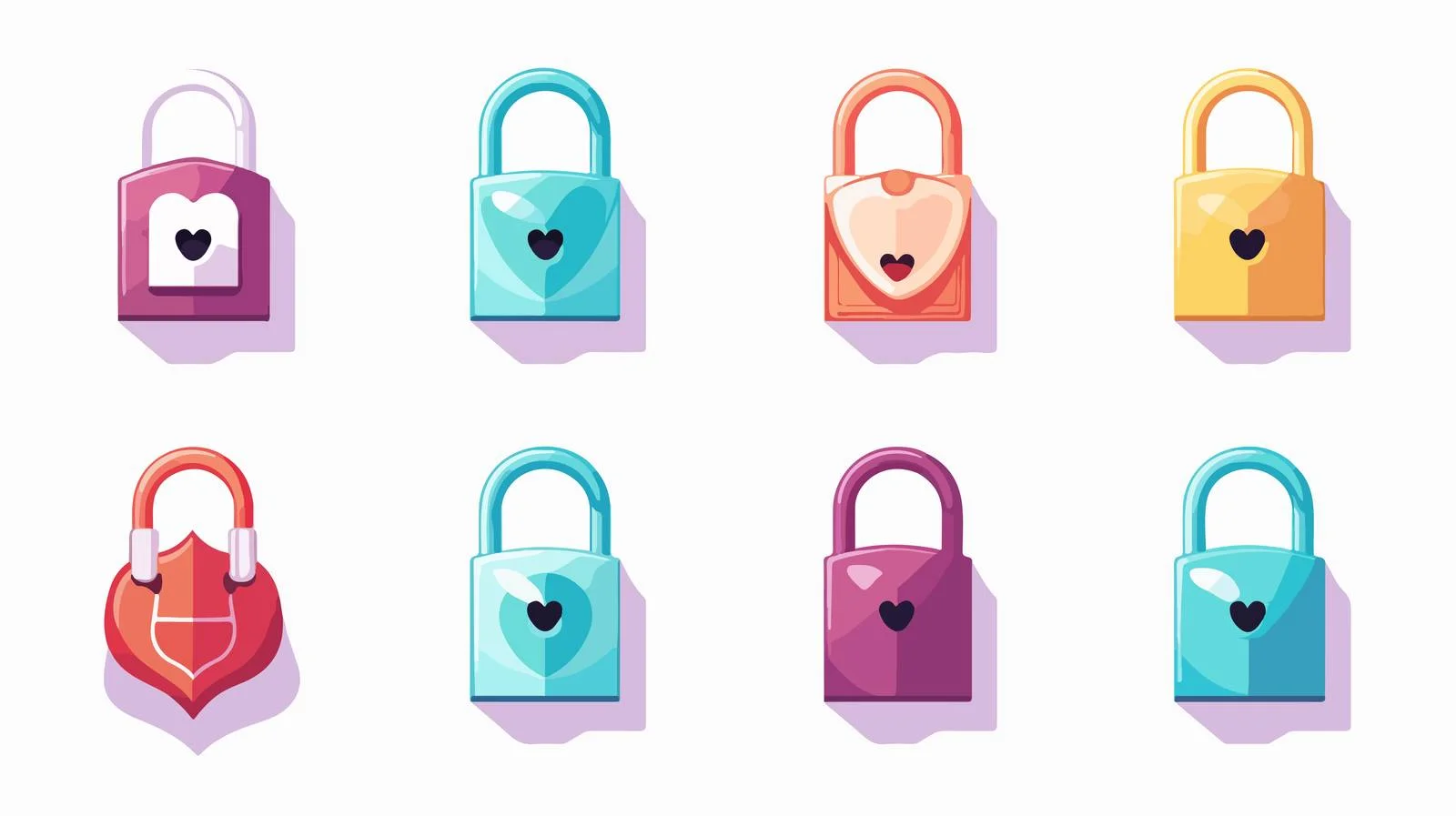 Collection of Cartoon Iron Padlocks Vector — free download from Dotvec