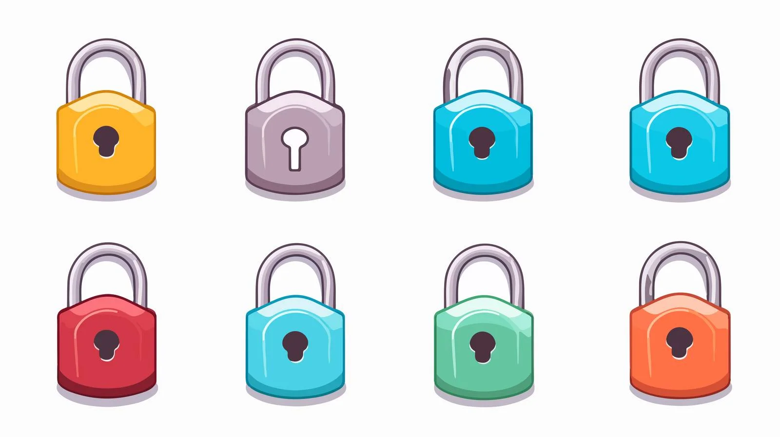 Whimsical Cartoon Iron Lock Illustration Design — free download from Dotvec