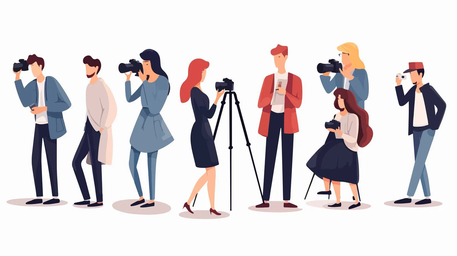 Photographers with Cameras Capturing Moments Together — free download from Dotvec