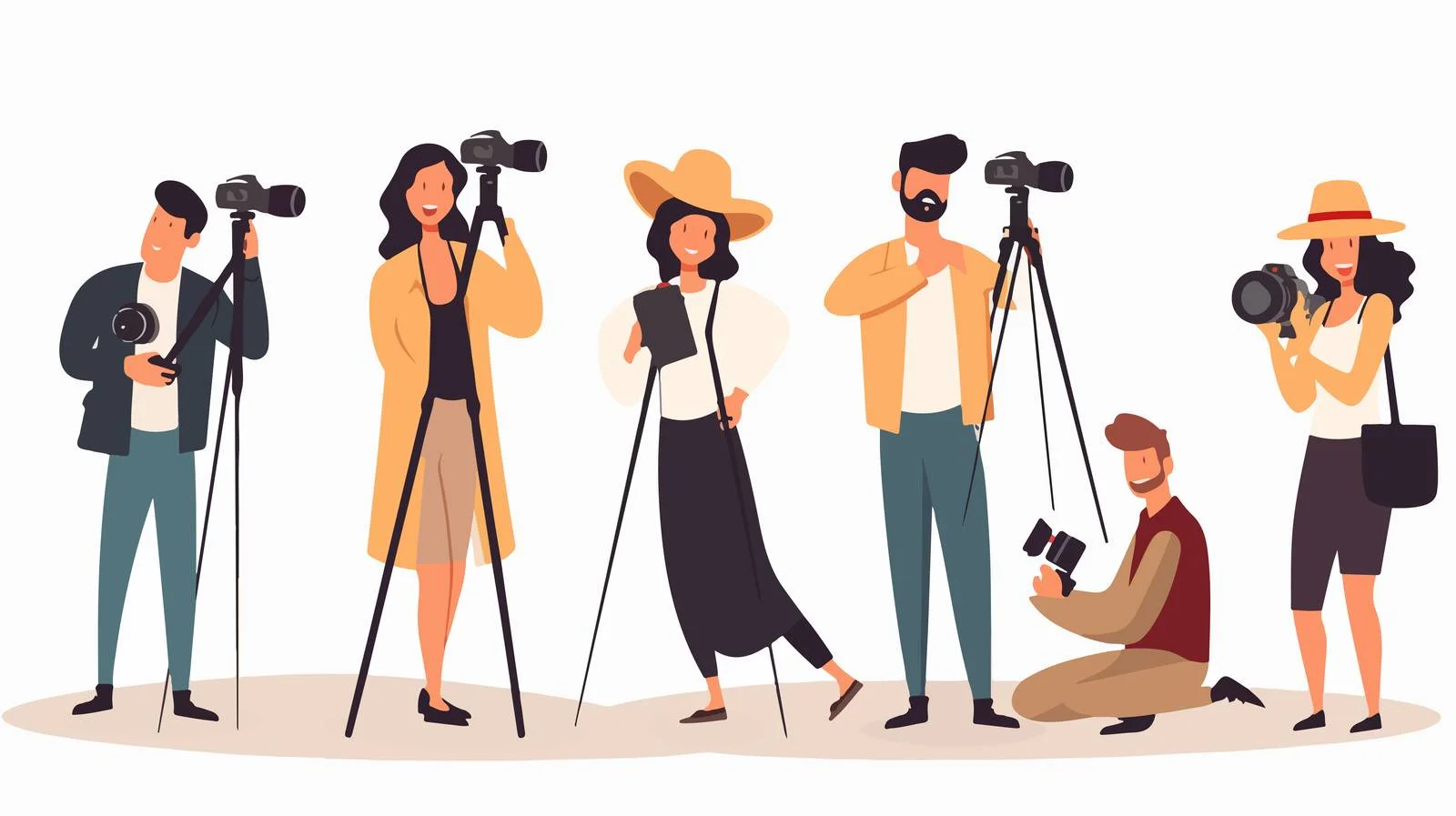 Photographers with Cameras Capturing Moments — free download from Dotvec