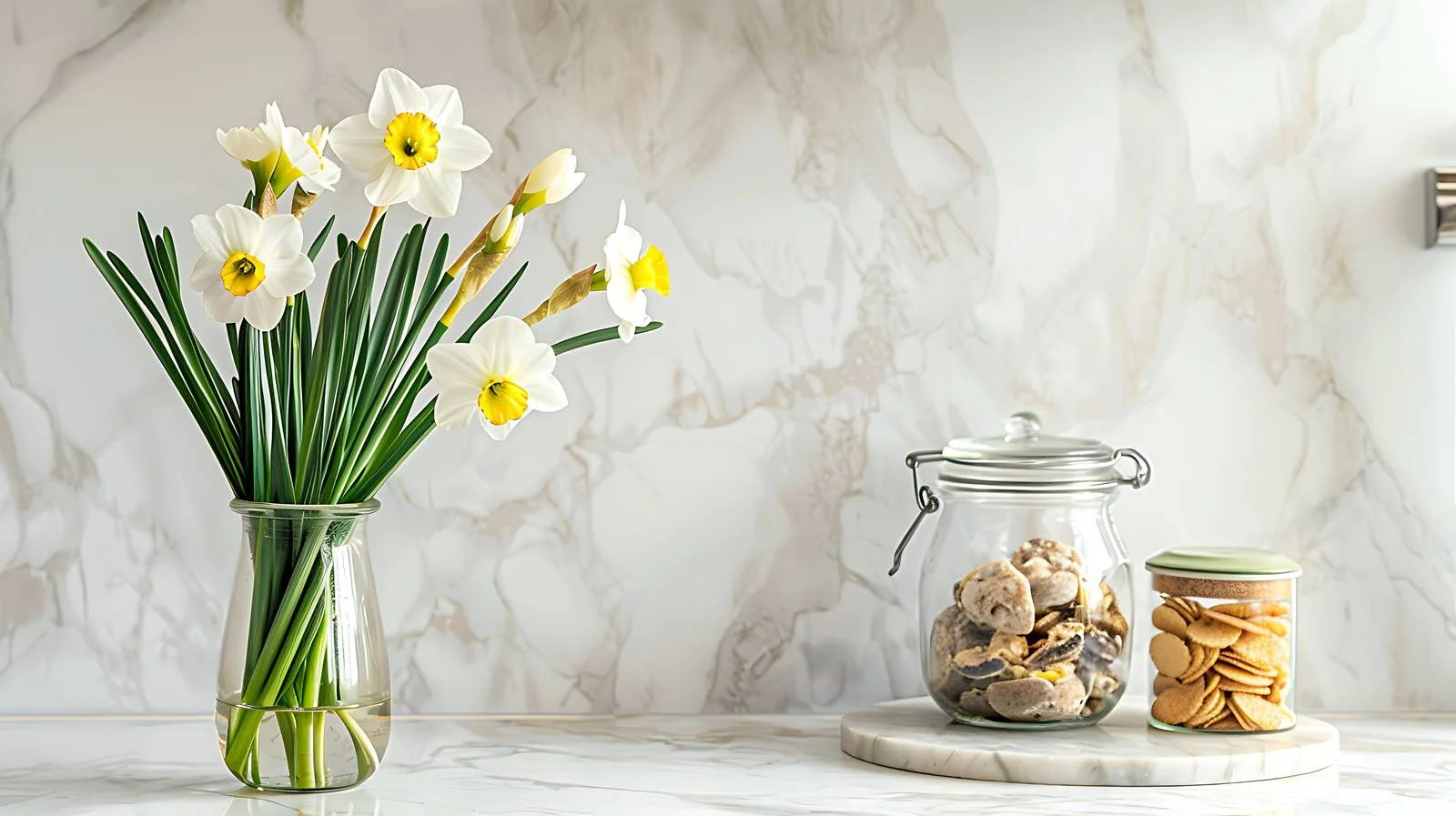 Elegant Narcissus Flowers Vase Houseplant — free download from Dotvec