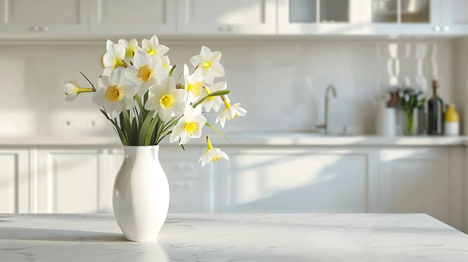 Elegant Narcissus Flowers Vase Arrangement — free download from Dotvec