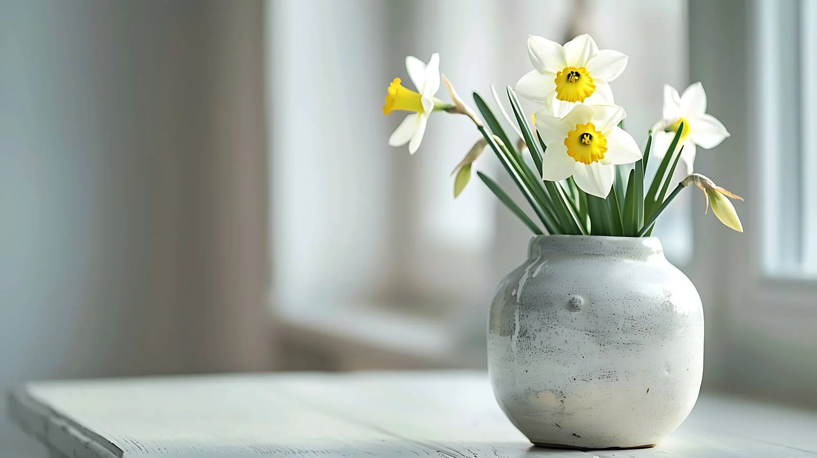 Vibrant Narcissus Flowers Vase Display — free download from Dotvec