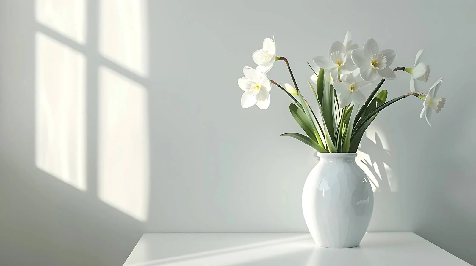 Elegant Narcissus Flowers Vase Setting — free download from Dotvec