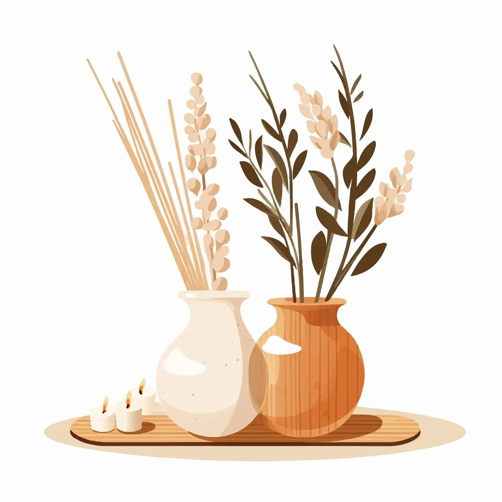 Hygge Home Decor Vase with Reeds and Candle – free calming atmosphere image from Dotvec