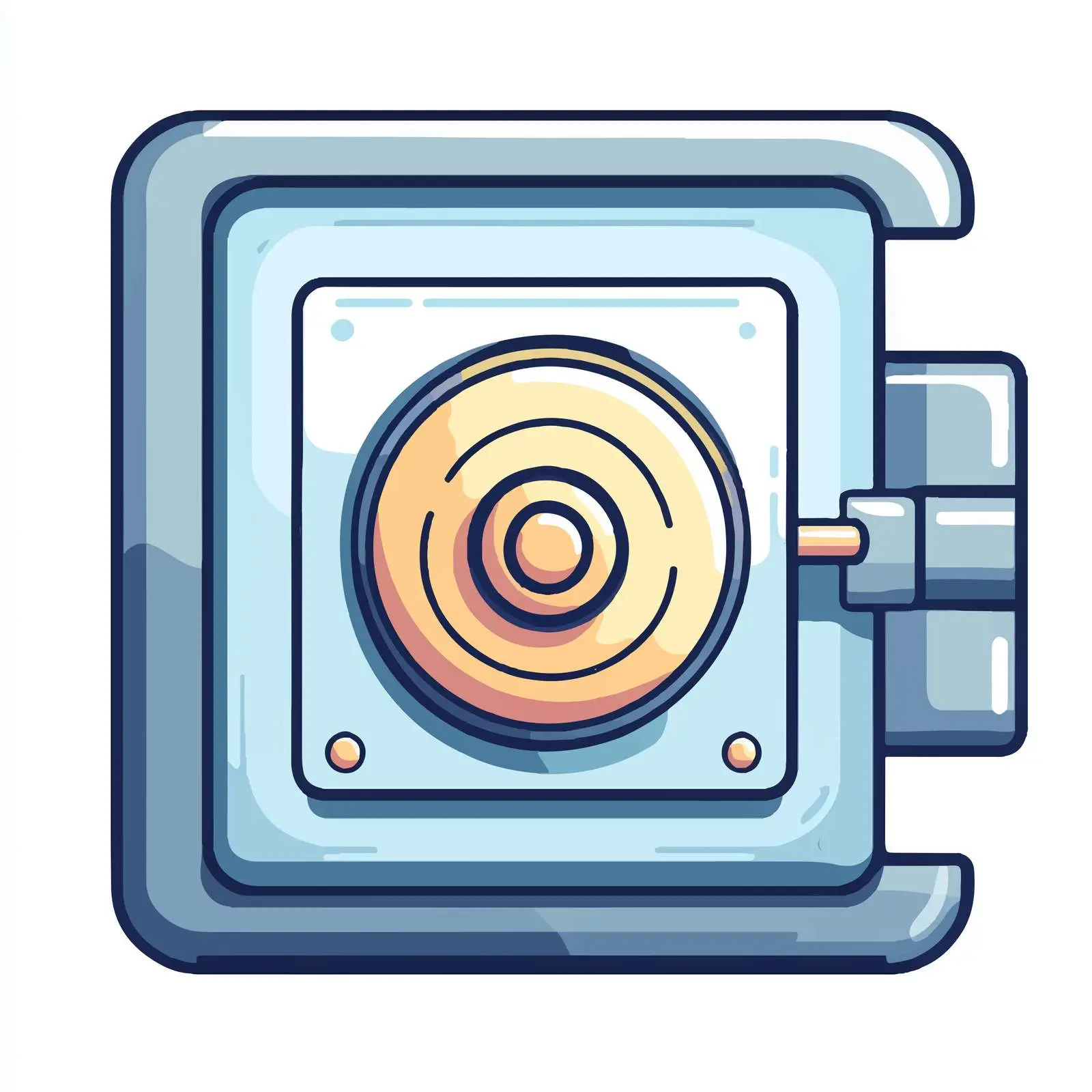 Flat Vector Icon of Empty Bank Safe Deposit — free download from Dotvec