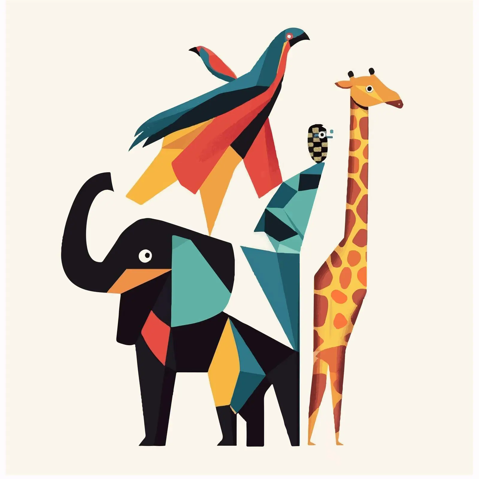 Colorful Flat Animal Vector Illustration — free download from Dotvec