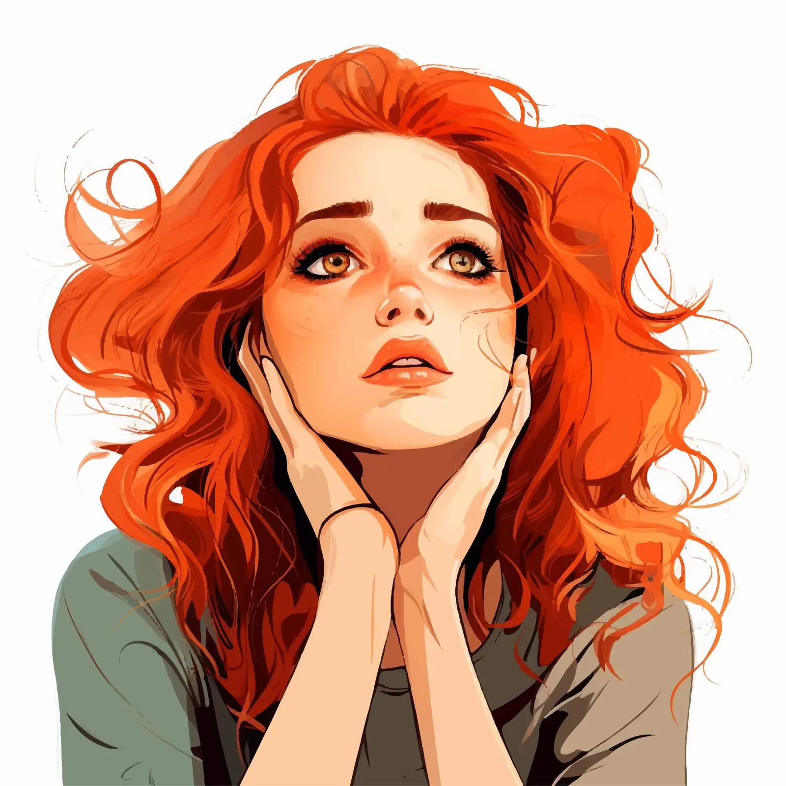 Girl Illustrating Contrasting Emotions Vector Art — free download from Dotvec