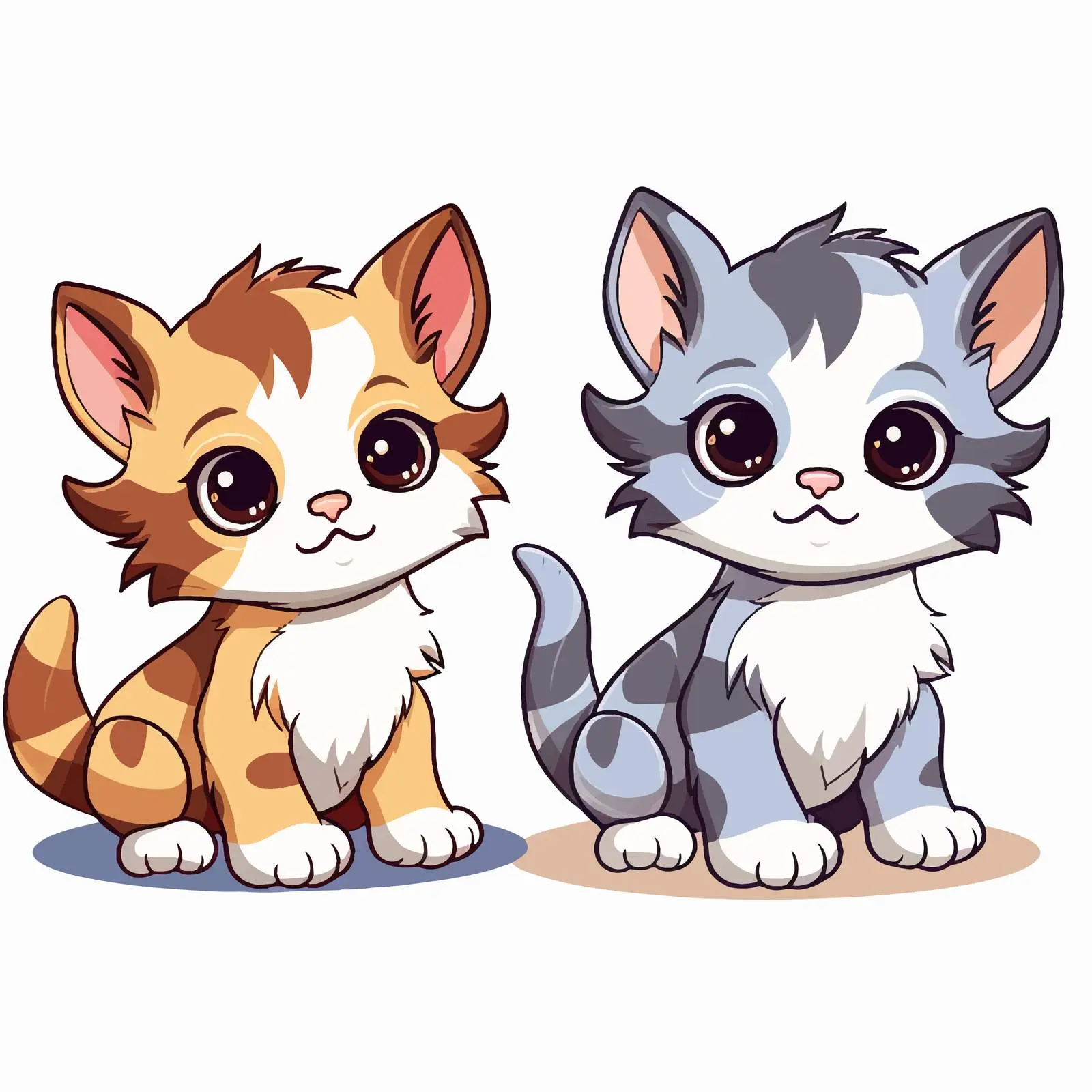 Colorful Vector Kitten Illustration — free download from Dotvec