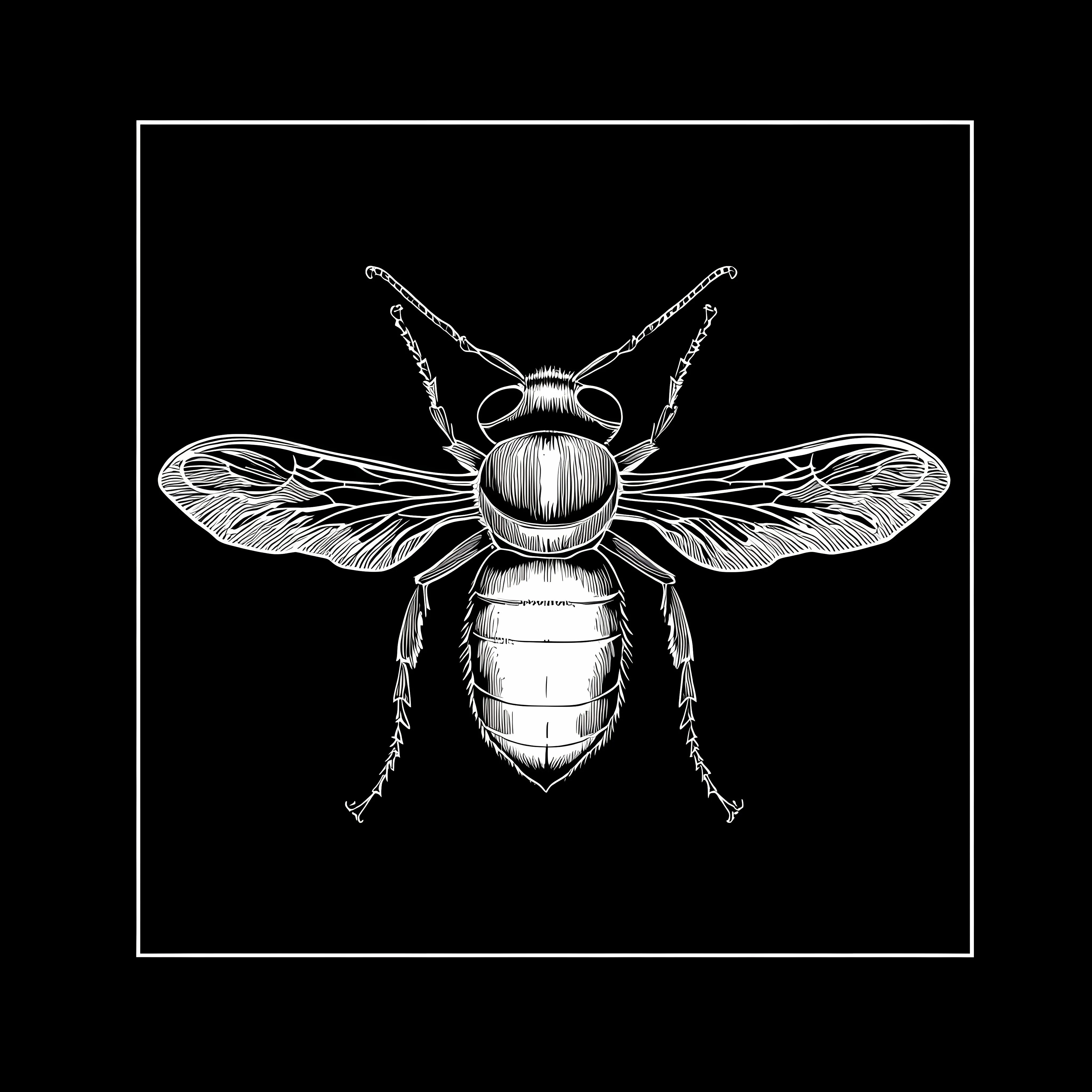 Black and White Bee Vector Illustration — free download from Dotvec