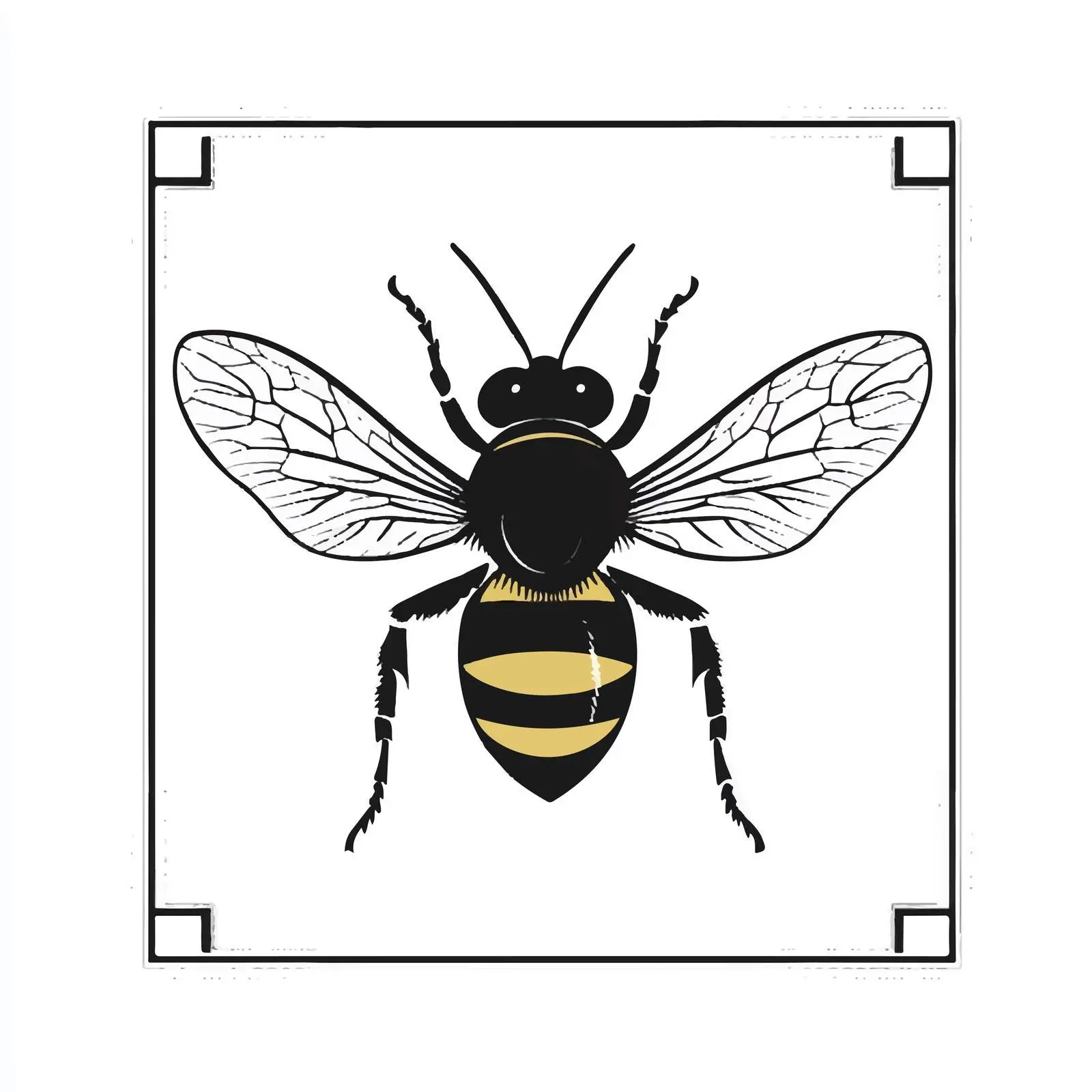 Black and White Flat Bee Vector Illustration — free download from Dotvec