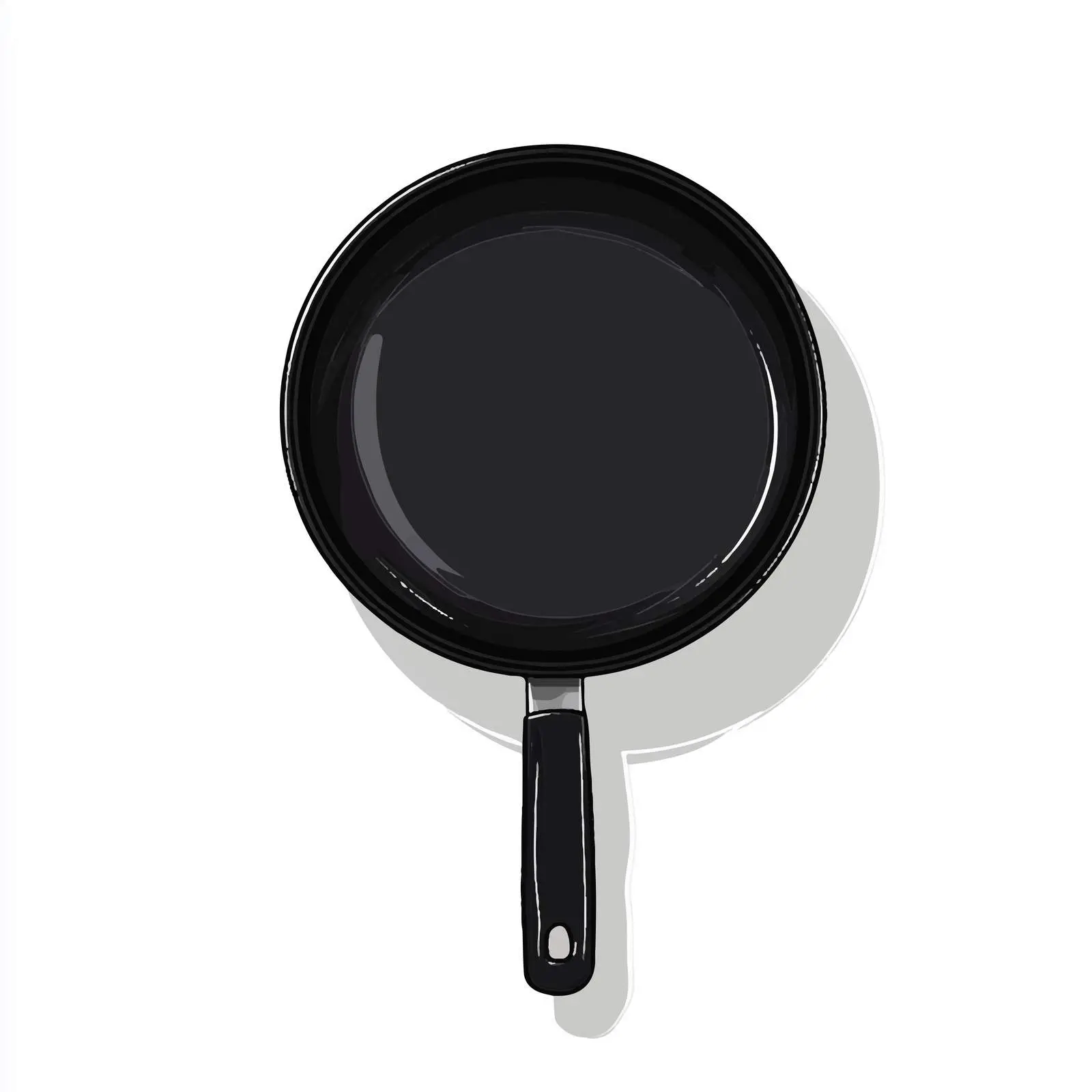 Black Cooking Pan Vector Illustration on White Background — free download from Dotvec