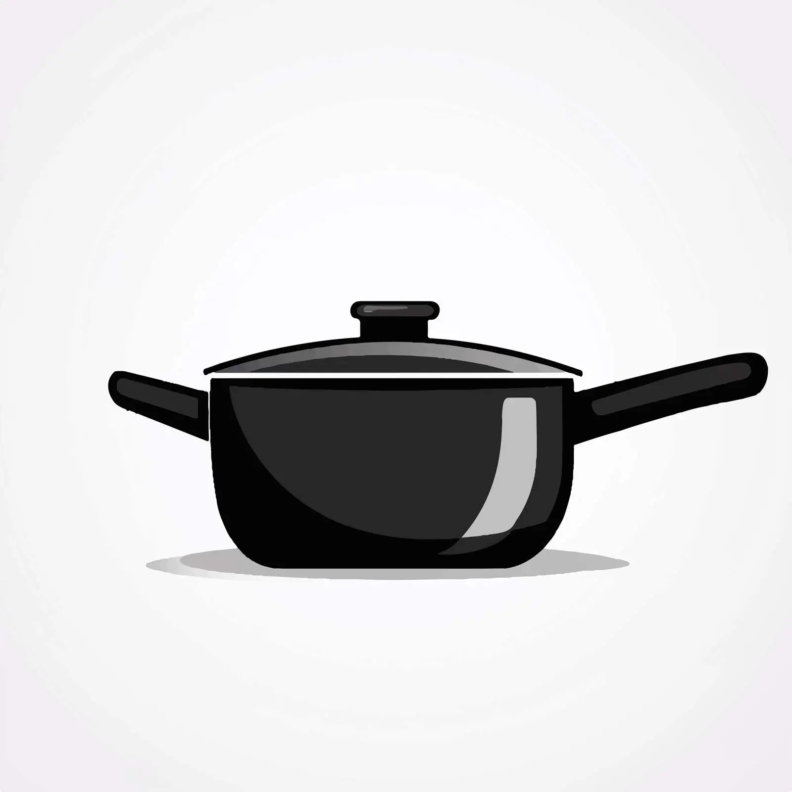 Black Cooking Pan Flat Vector Illustration — free download from Dotvec