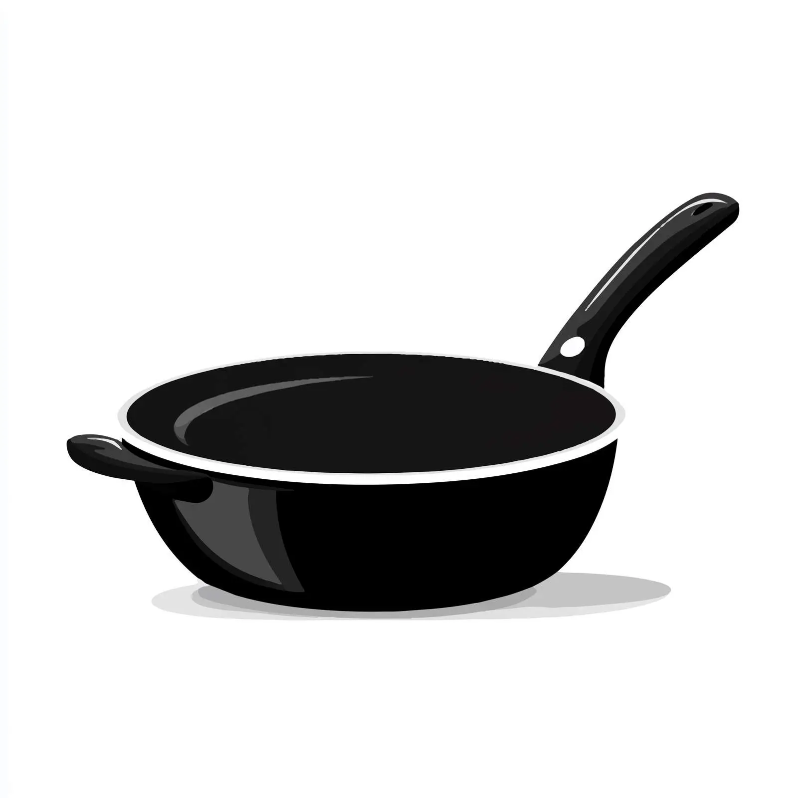Black Cooking Pan Flat Vector Illustration — free download from Dotvec