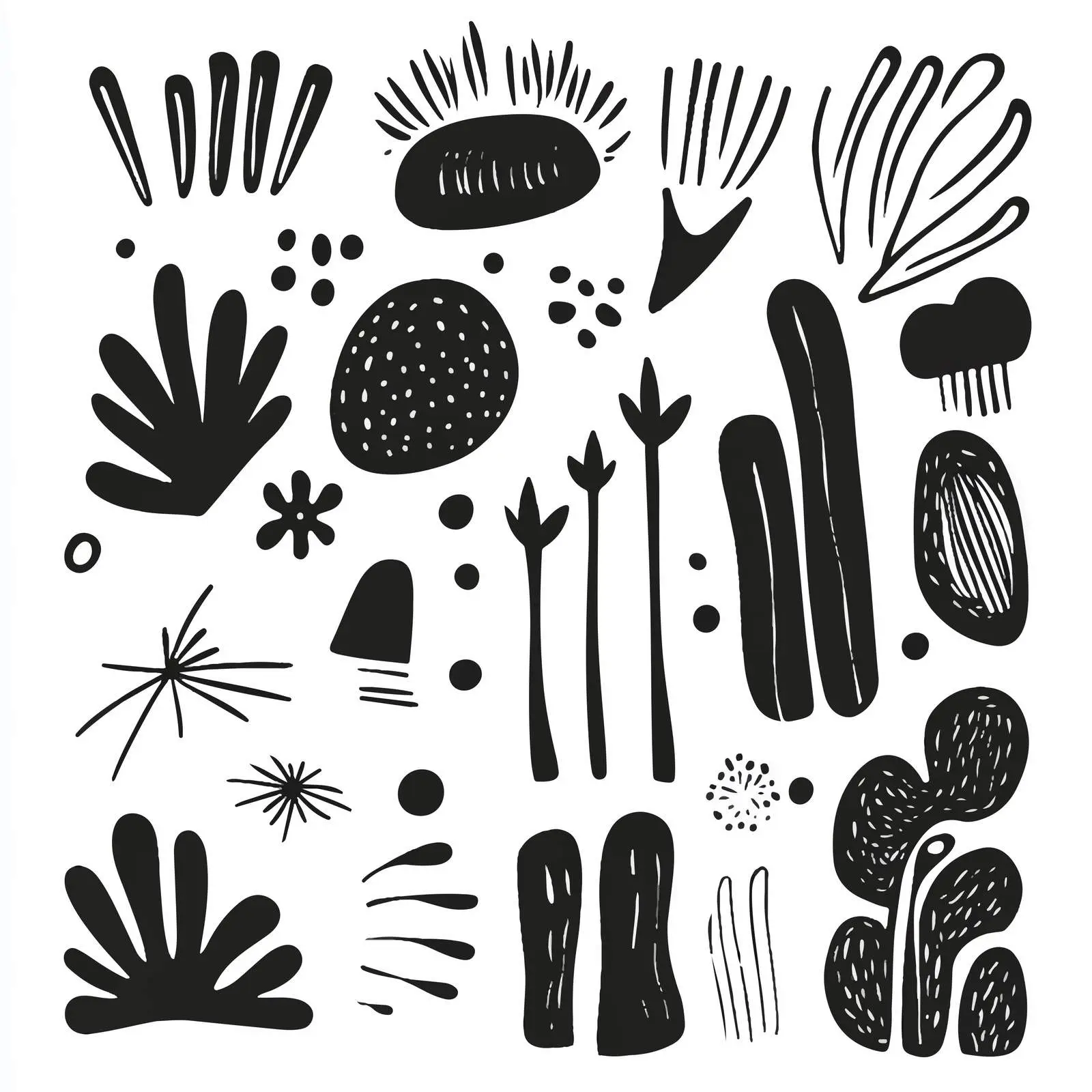 Hand-Drawn Black Modern Vector Doodles — free download from Dotvec