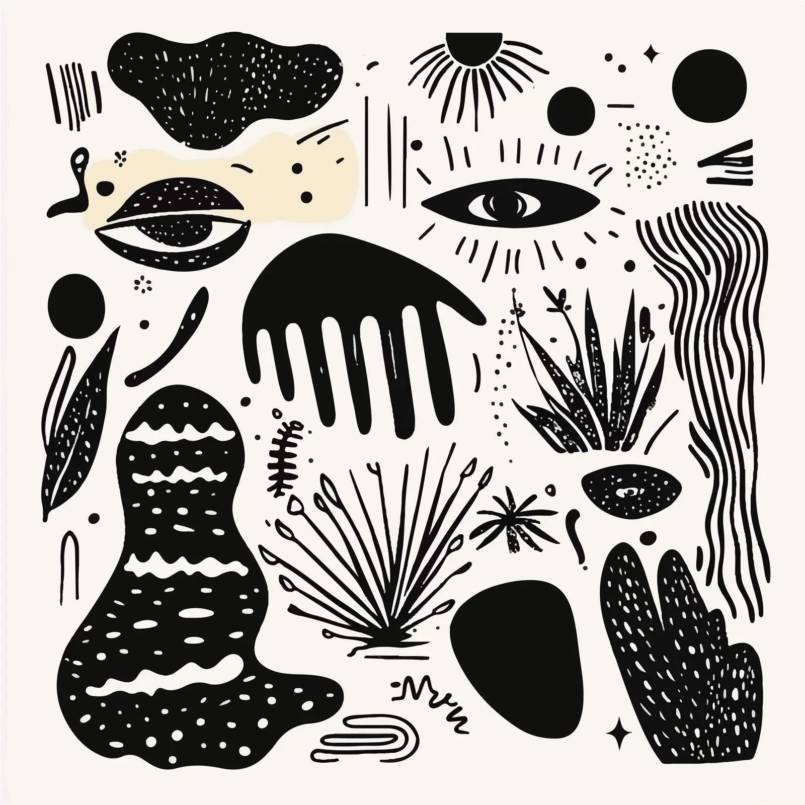 Modern Black Doodle Vector Set — free download from Dotvec