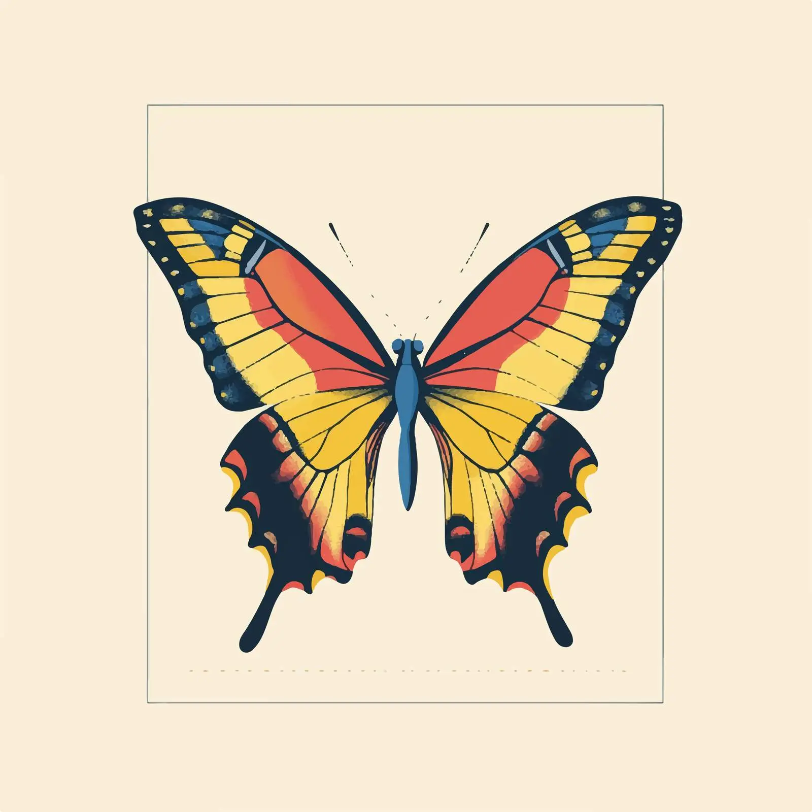 Flat Vector Butterfly Illustration Design — free download from Dotvec