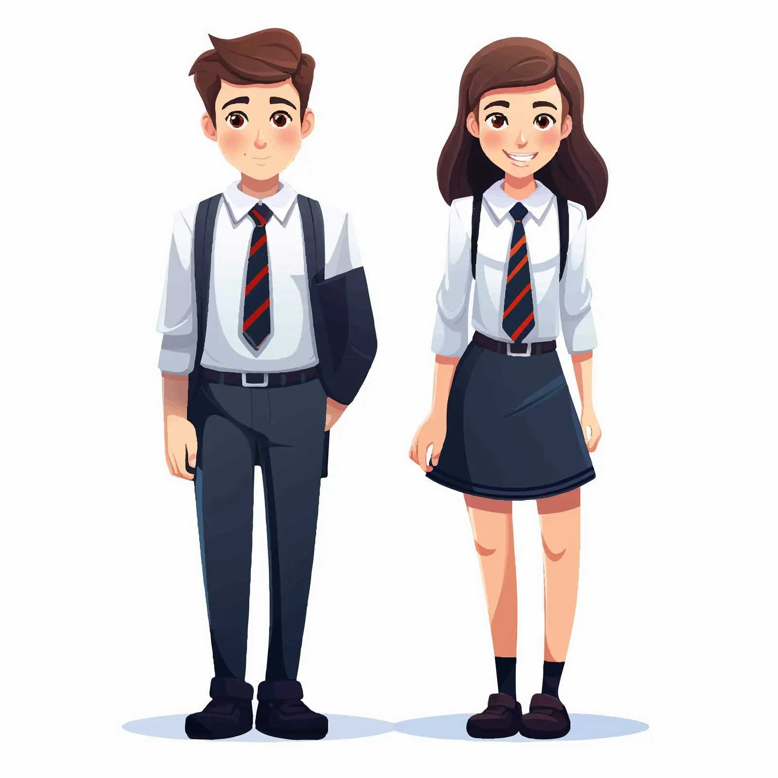 Cartoon Characters of Male and Female Students — free download from Dotvec