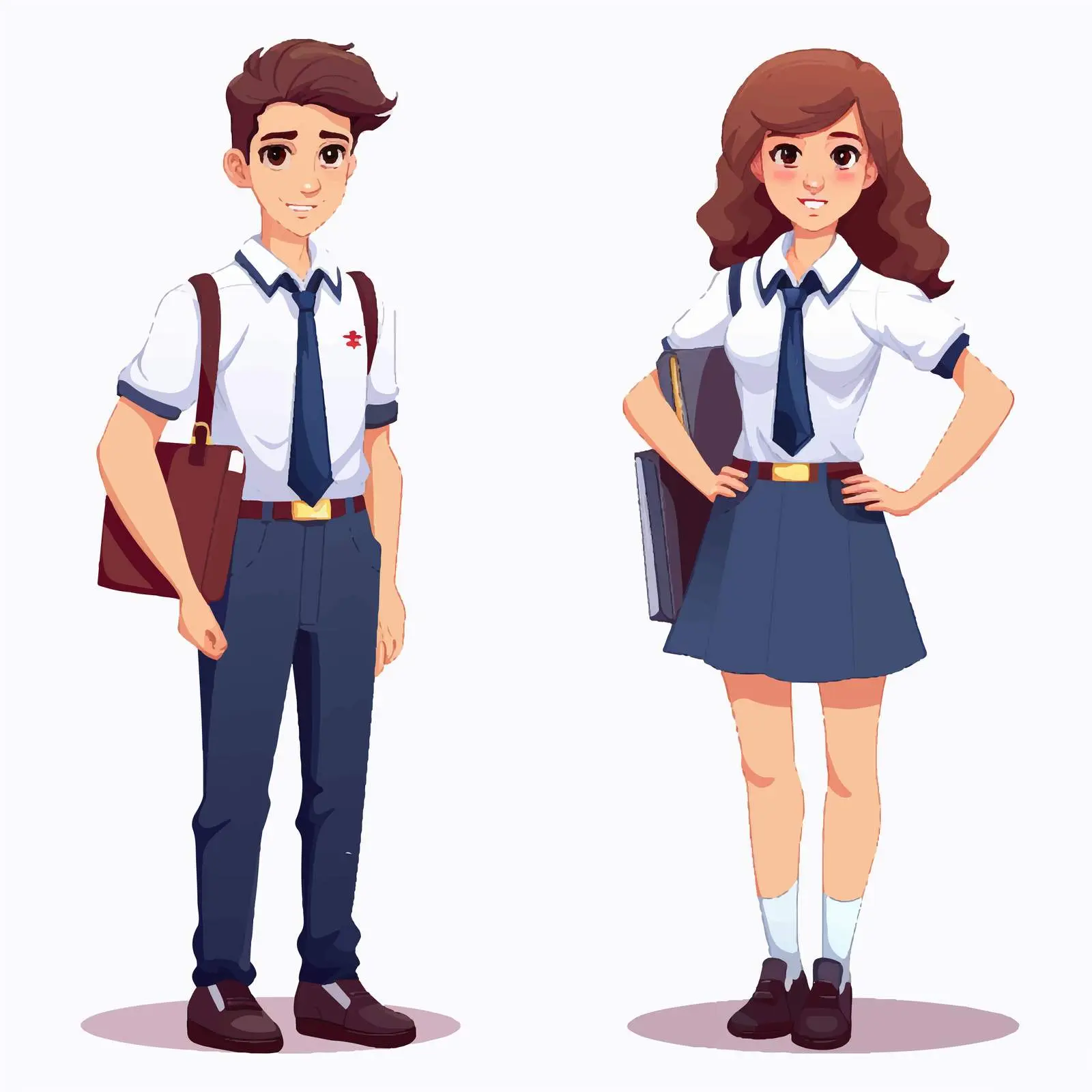 Cartoon Characters of Students Standing Together — free download from Dotvec