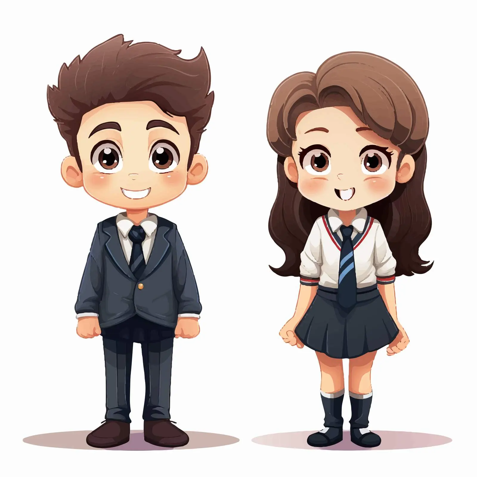 Diverse Cartoon Students Standing Together — free download from Dotvec