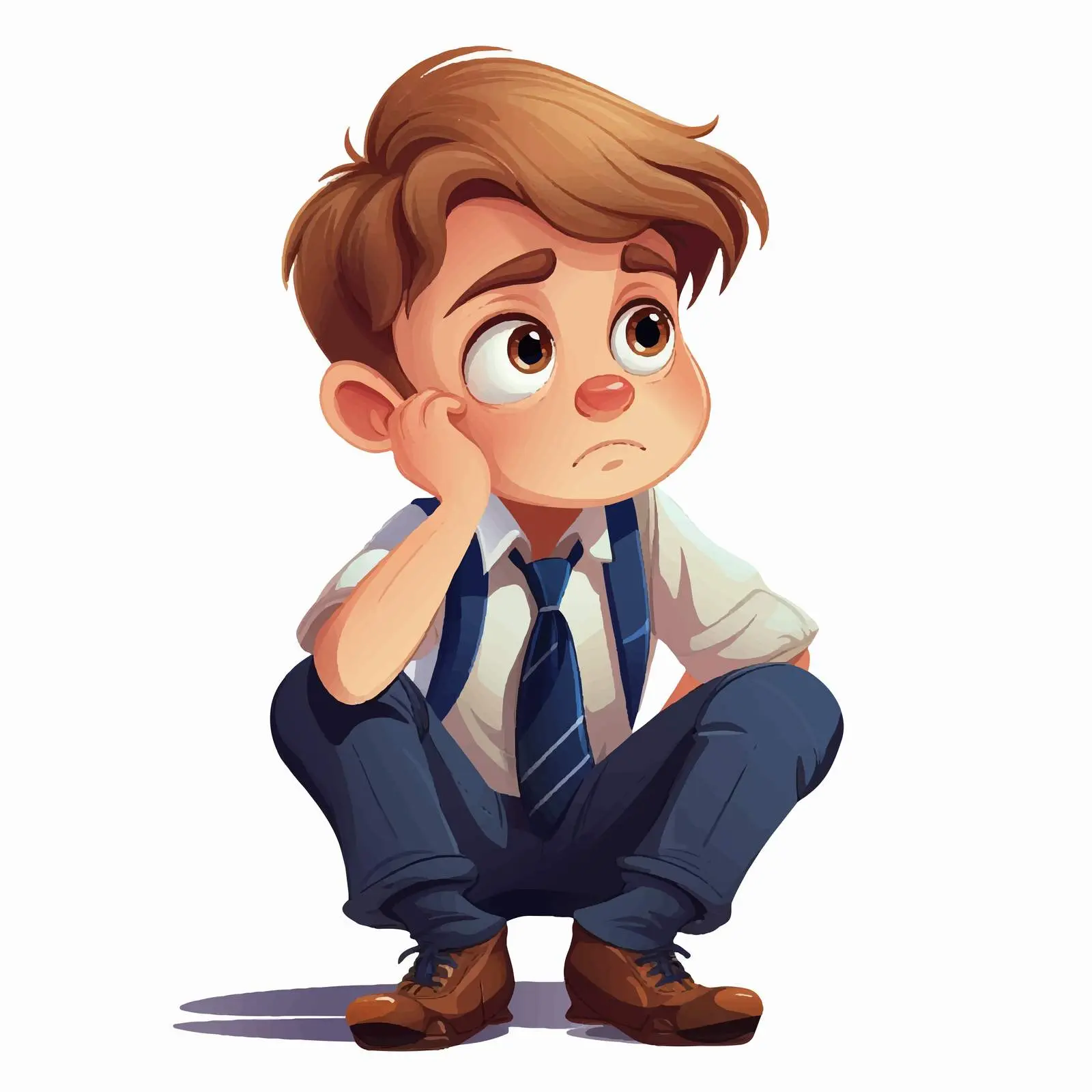 Bored School Boy Cartoon Vector Illustration — free download from Dotvec