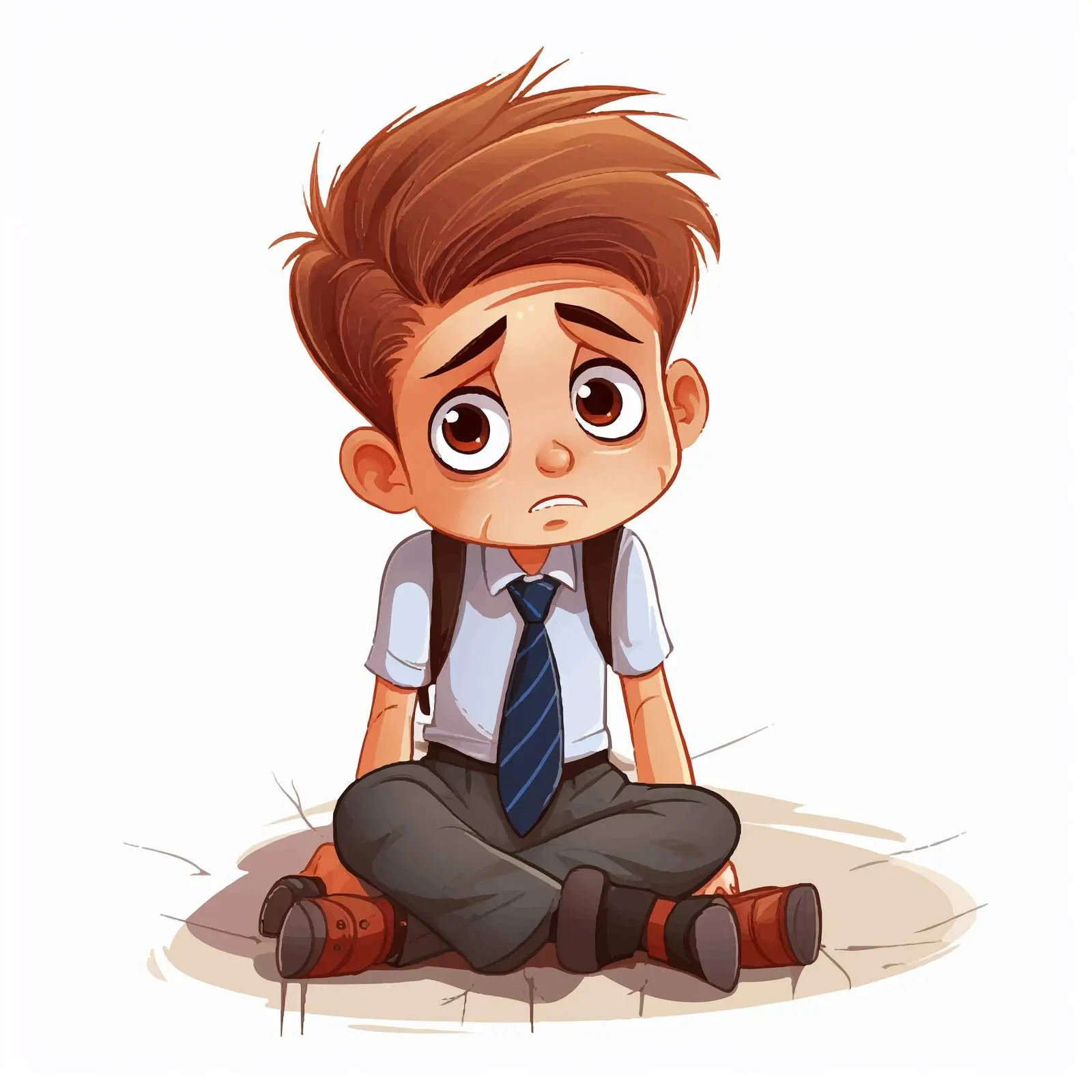 Bored Boy Student Cartoon Vector Illustration — free download from Dotvec