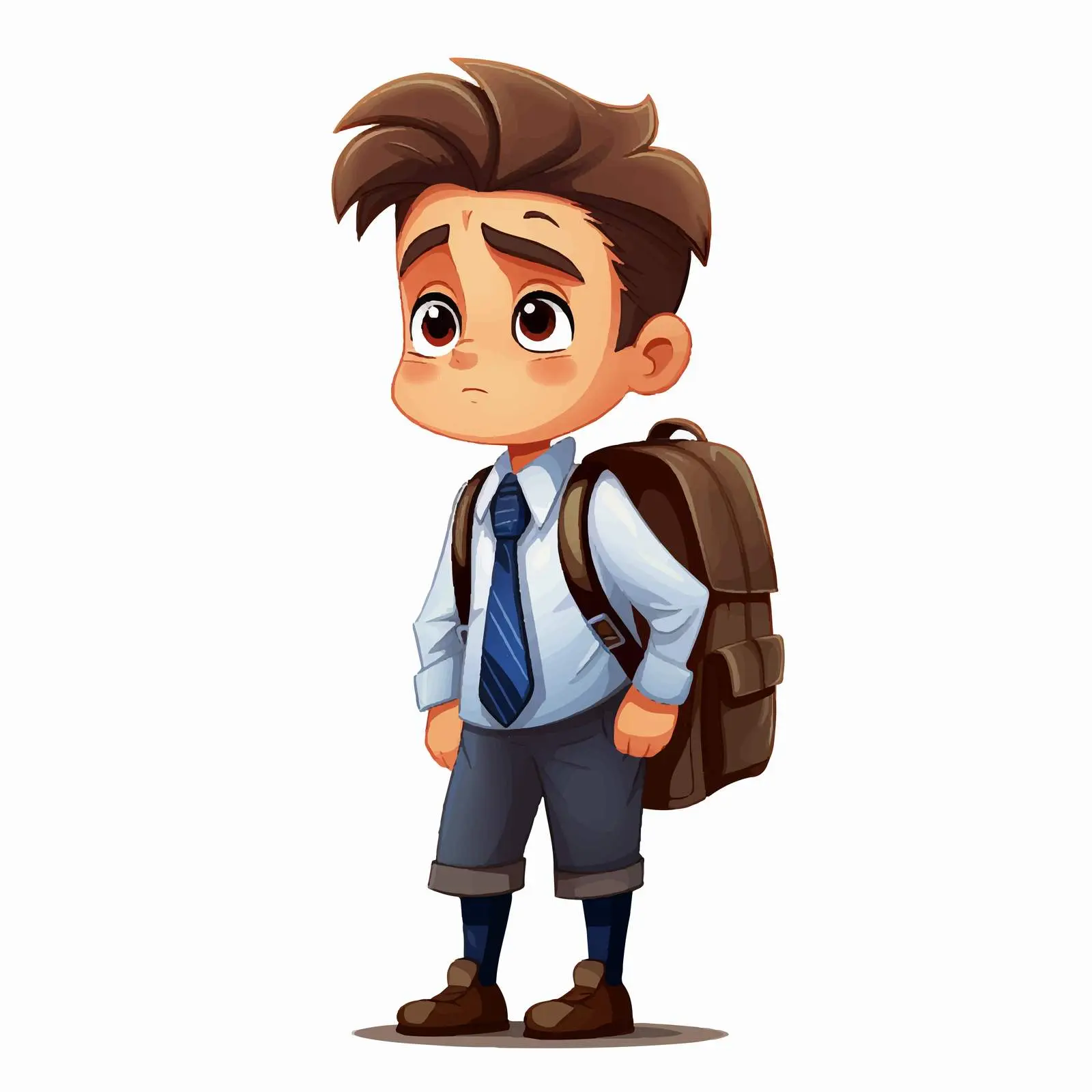 Bored Schoolboy Cartoon Illustration — free download from Dotvec