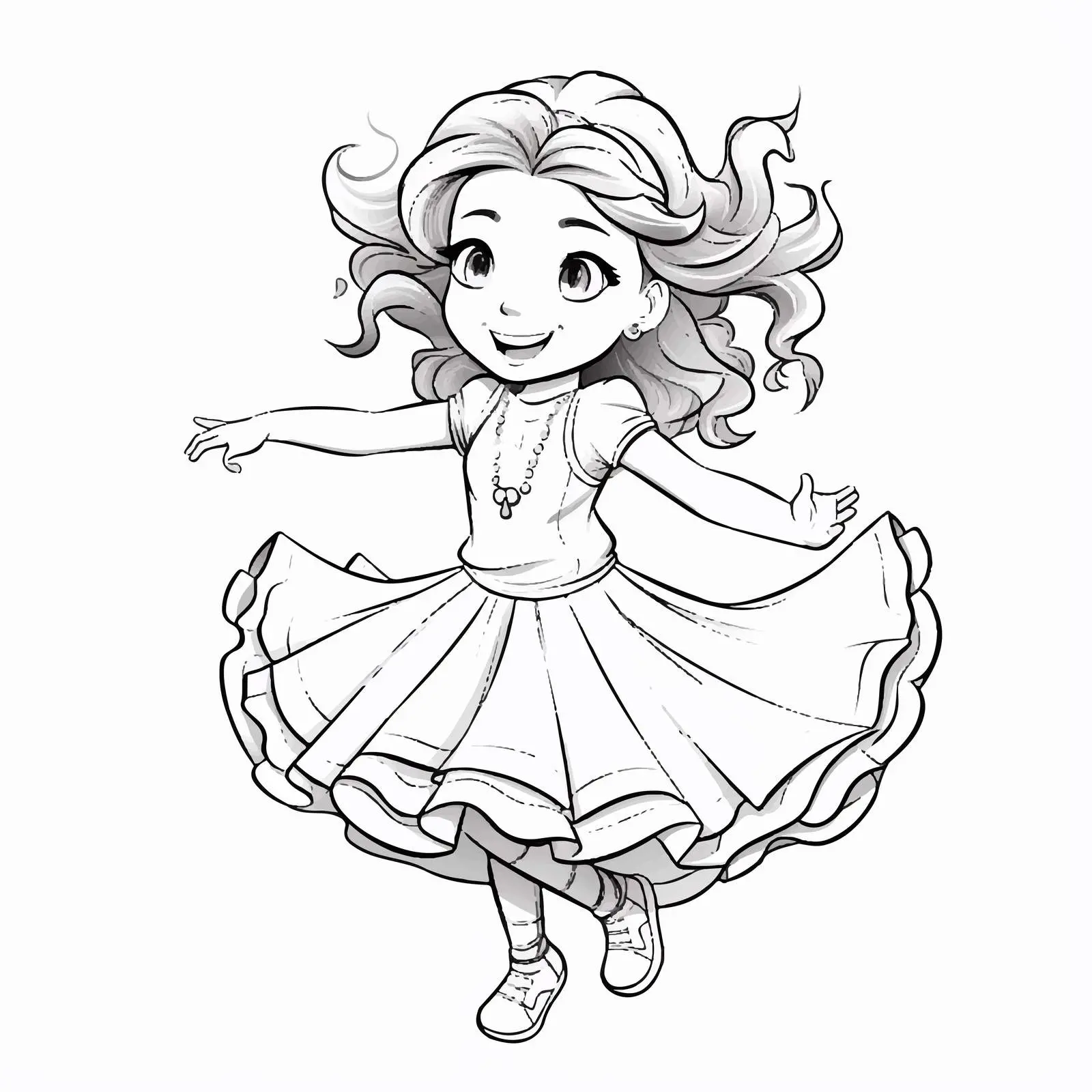 Joyful Girl Dancing Cartoon Vector Illustration — free download from Dotvec