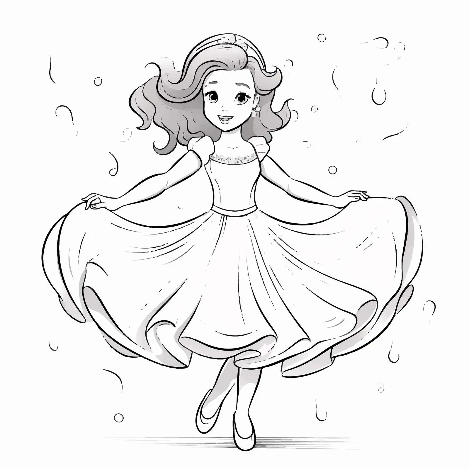 Joyful Girl Dancing Cartoon Vector Illustration — free download from Dotvec