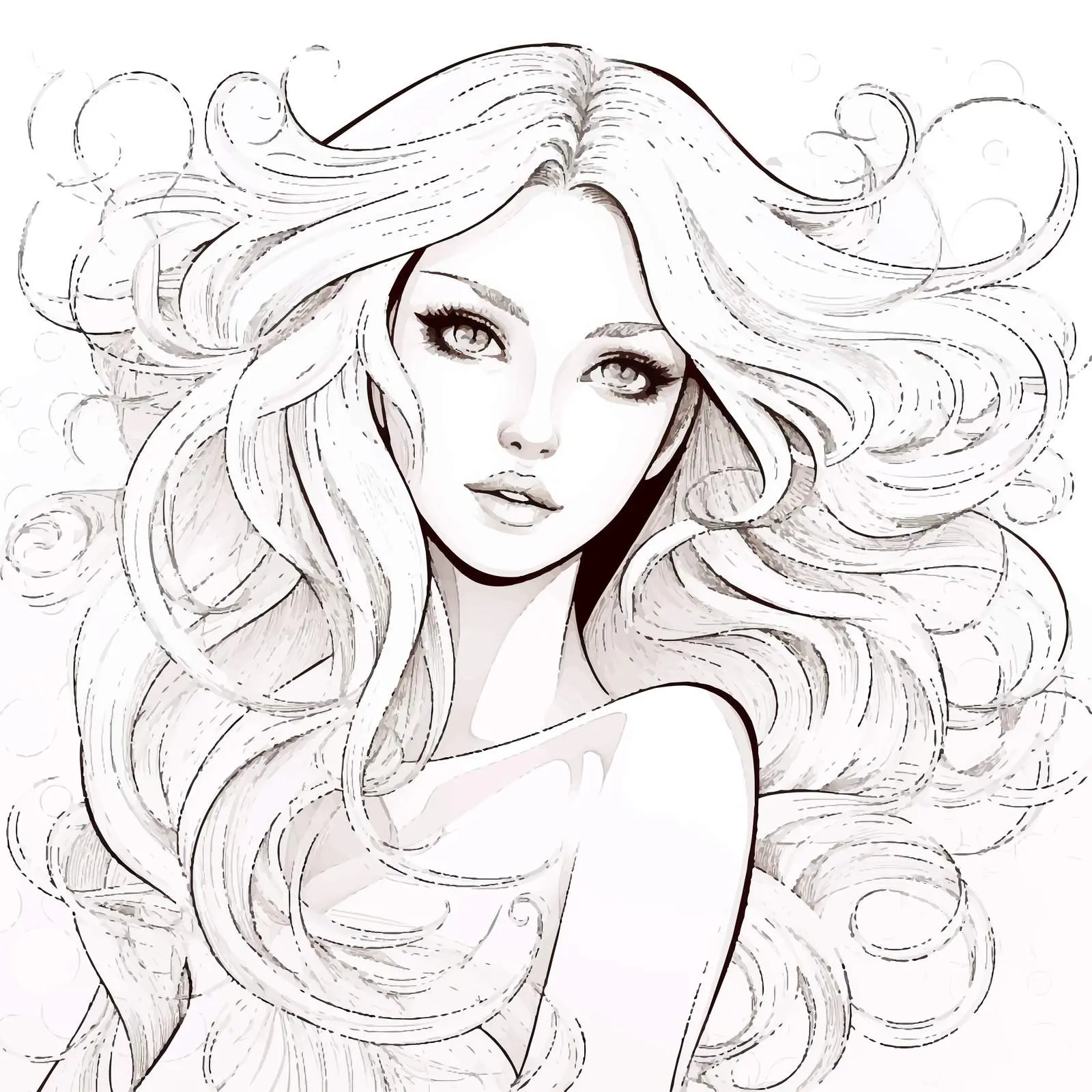 Stunning Cartoon Illustration of a Woman — free download from Dotvec