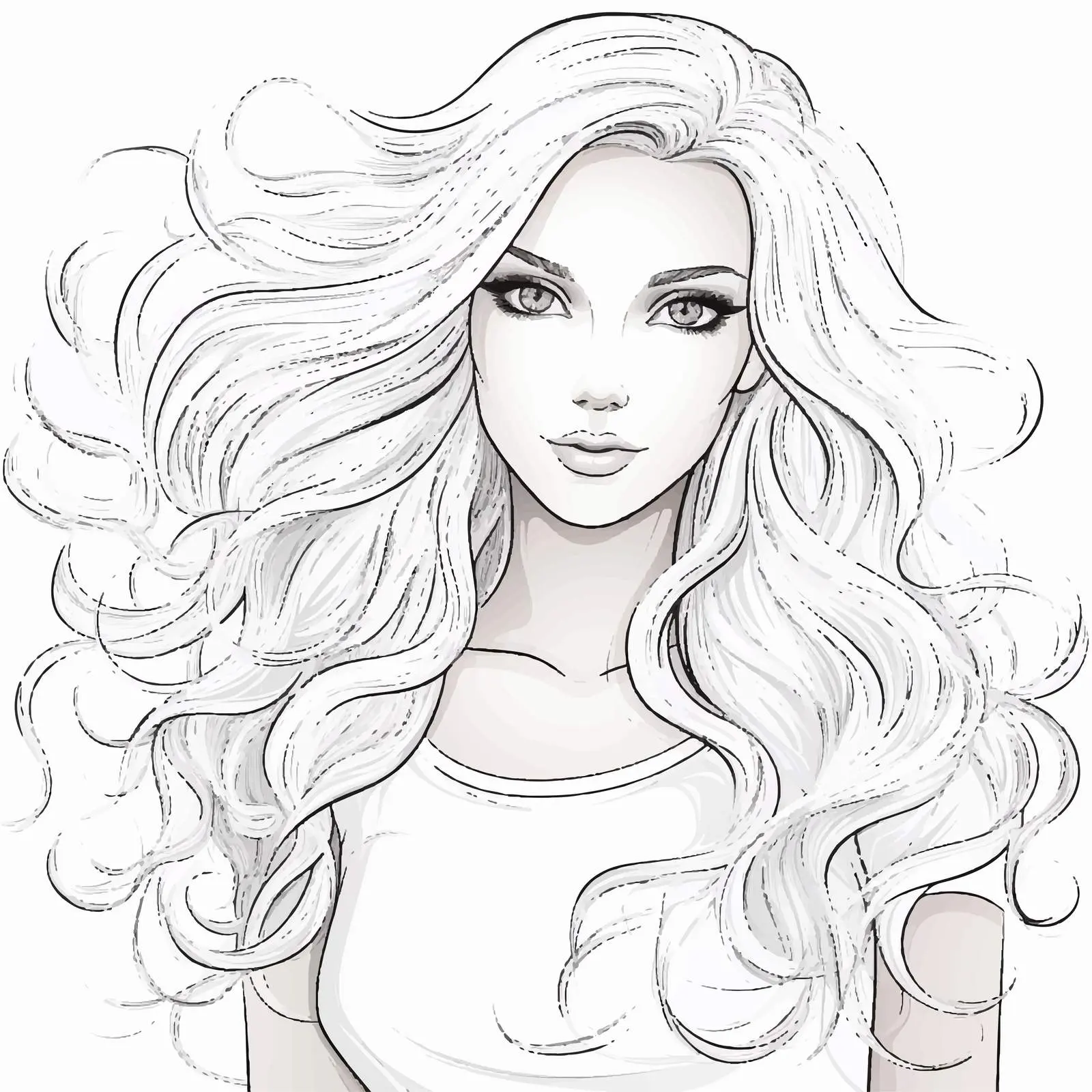Stunning Woman Cartoon Vector Illustration — free download from Dotvec