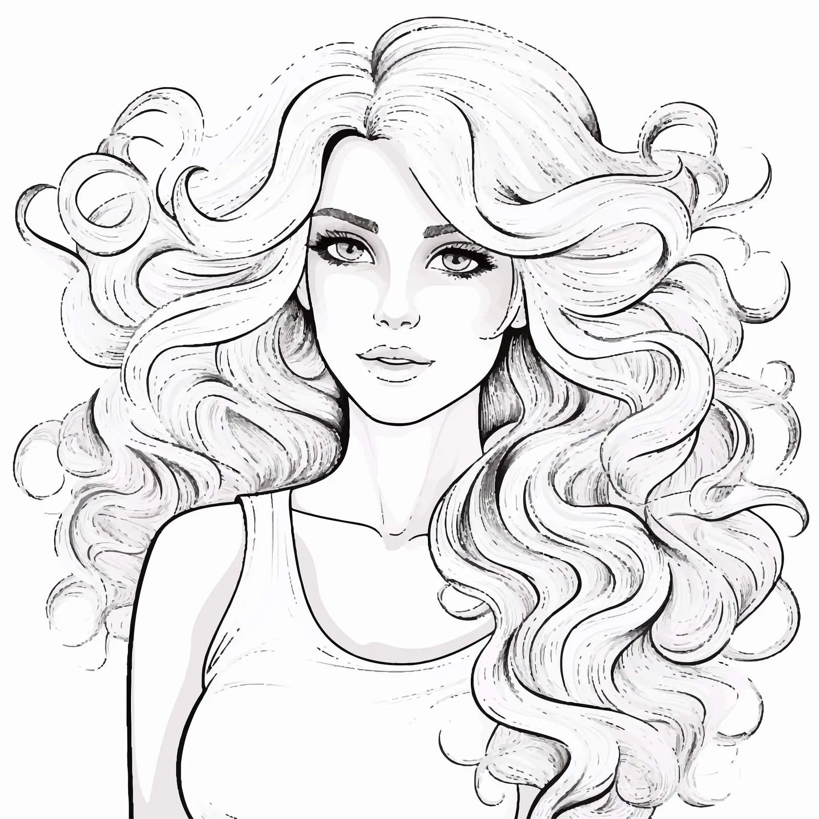 Stunning Woman Cartoon Vector Illustration — free download from Dotvec