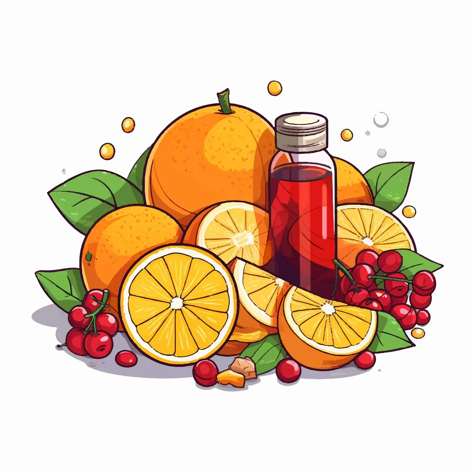 Cartoon Illustration of Vitamin C Rich Foods — free download from Dotvec