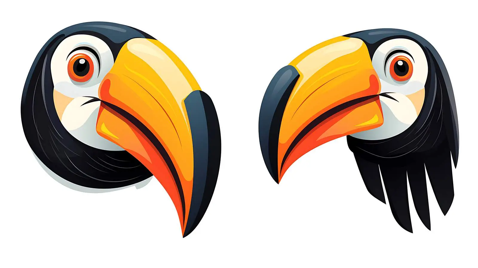 Cute Toucan Animal Face Vector Element – free toucan image from Dotvec