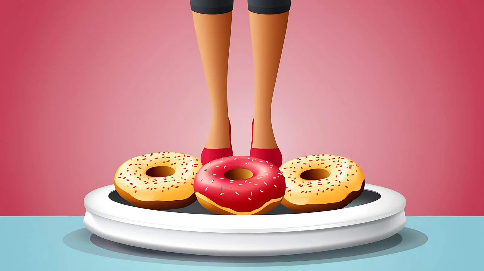 Weight Loss Cartoon Concept Female Character — free download from Dotvec