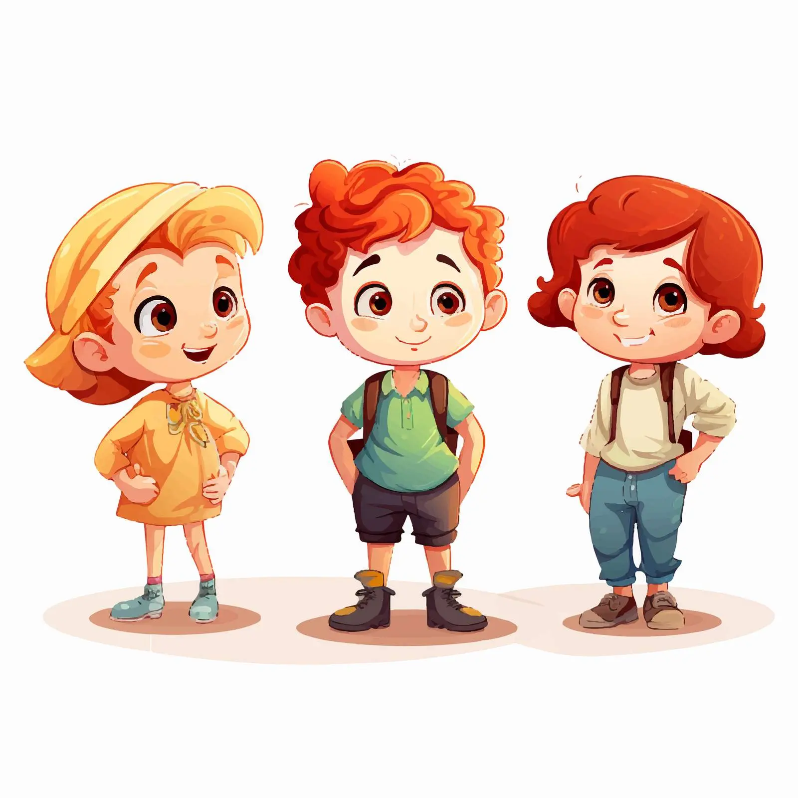 Cute Cartoon Children Vector Illustration — free download from Dotvec