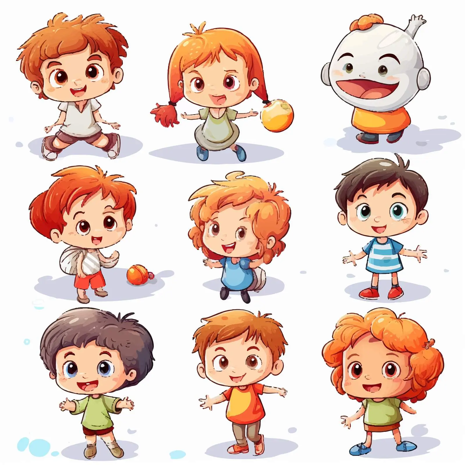 Cartoon Vector Illustration of Children — free download from Dotvec