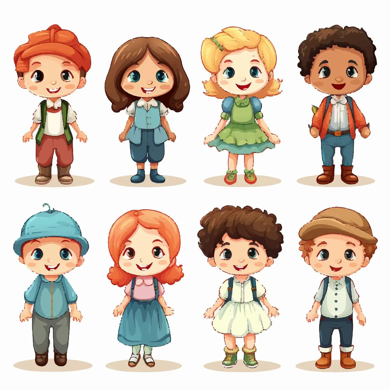 Cartoon Vector Illustration of Children — free download from Dotvec