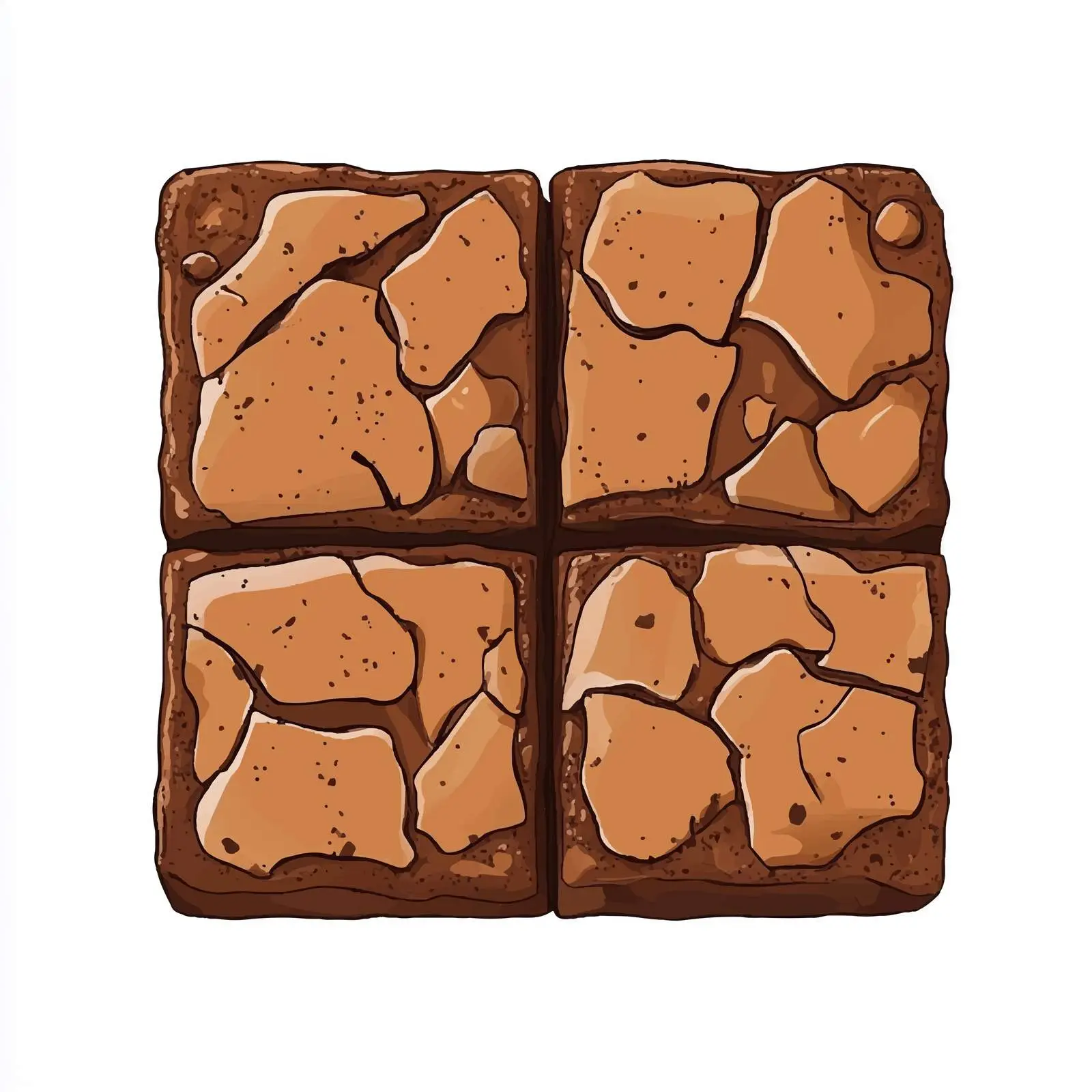 Isolated Chocolate Brownie Vector on White Background — free download from Dotvec