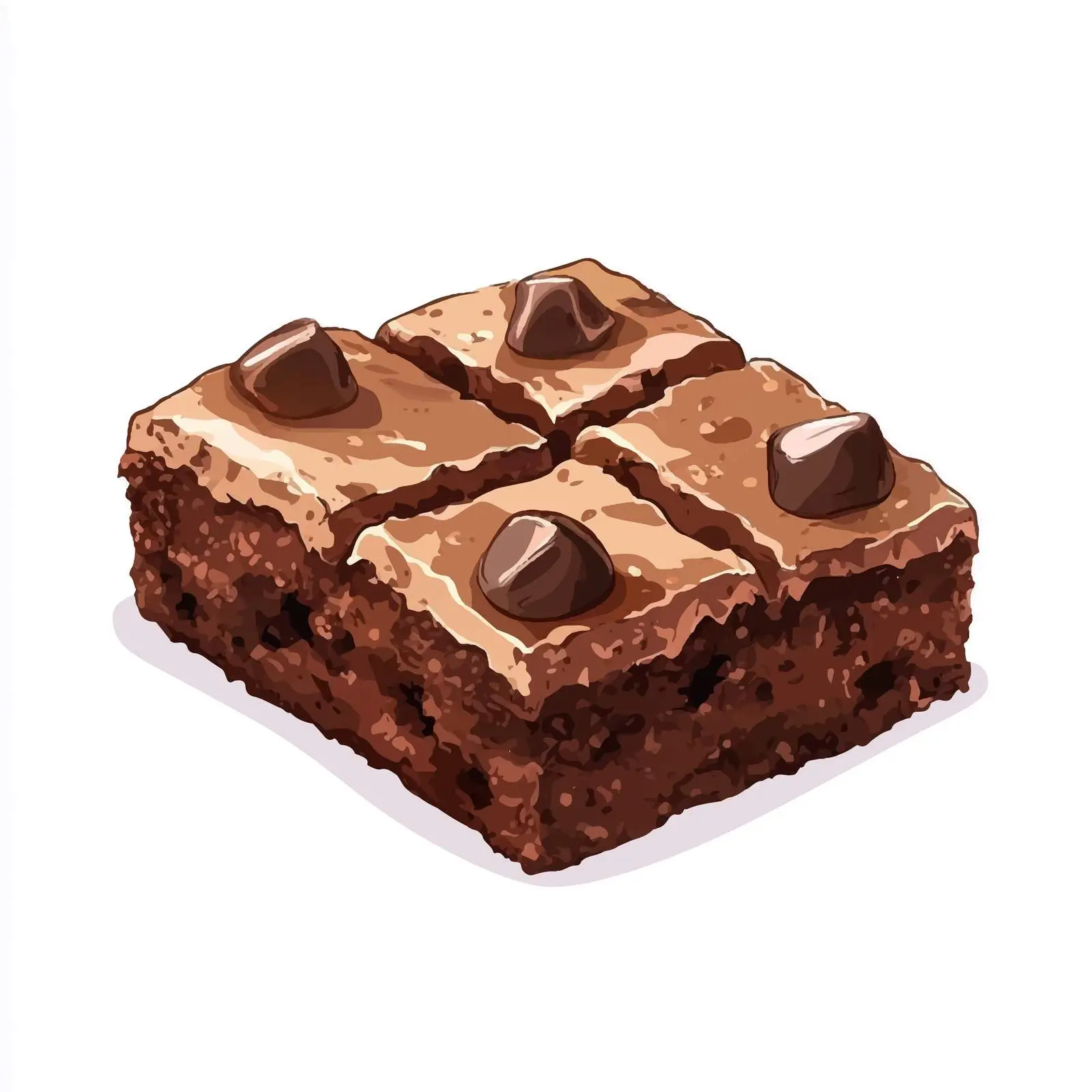 Isolated Chocolate Brownie Vector on White Background – free dessert graphic image from Dotvec