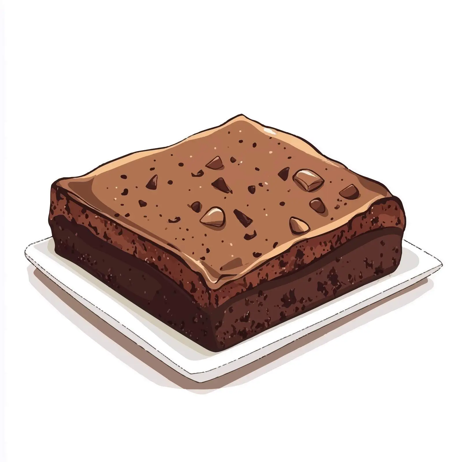 Isolated Chocolate Brownie Vector on White Background — free download from Dotvec