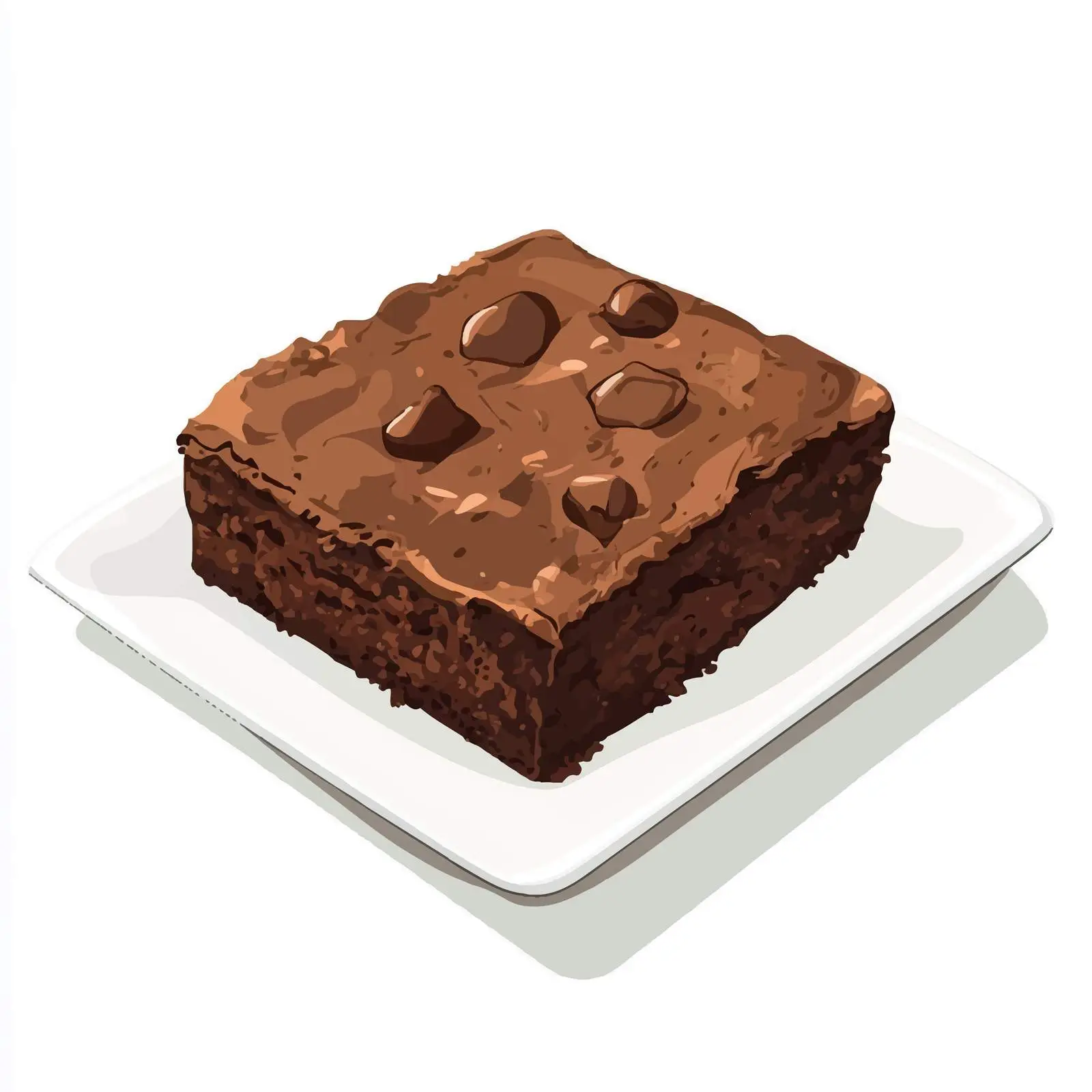 Chocolate Brownie Vector on White Background — free download from Dotvec