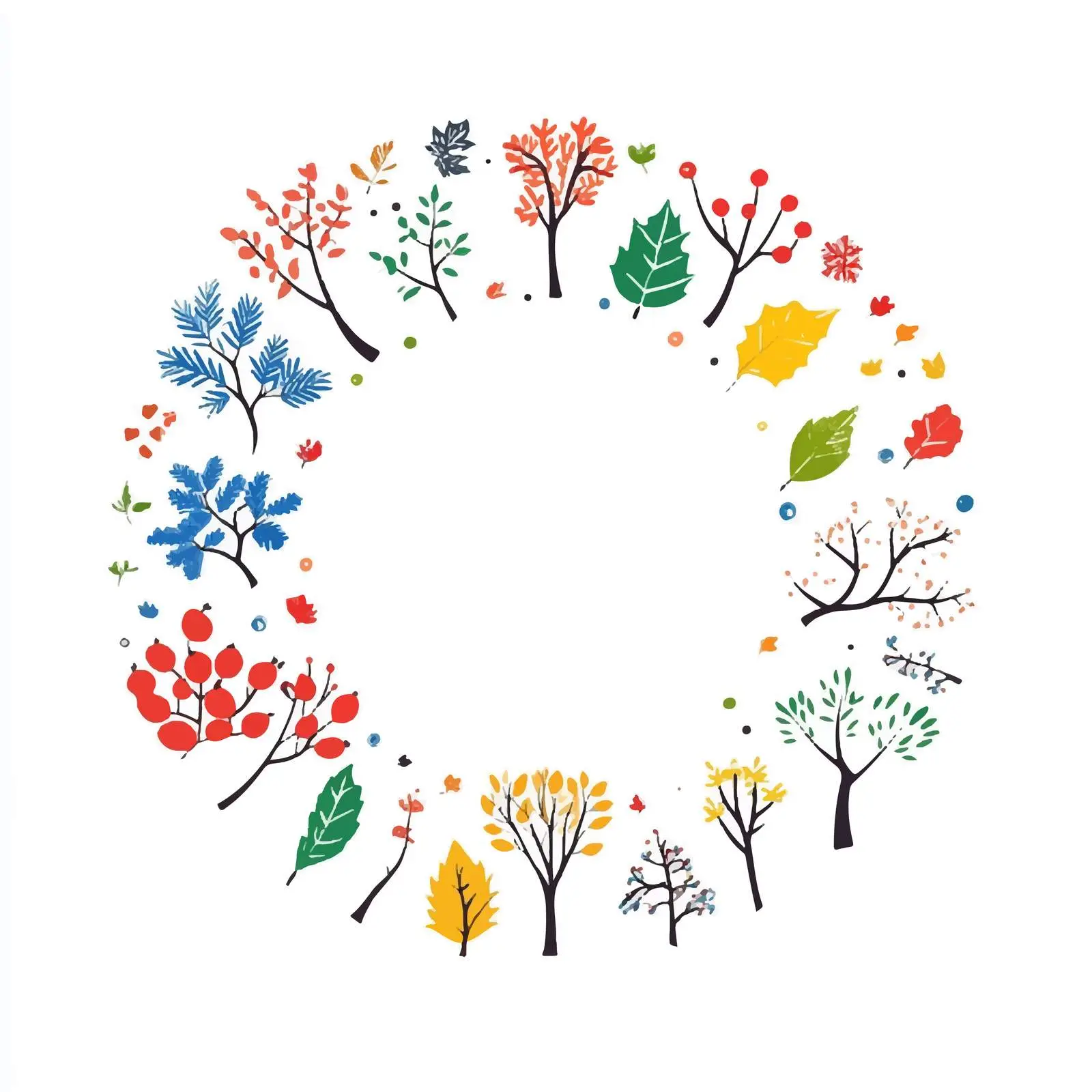 Colorful Seasons Vector Illustration — free download from Dotvec