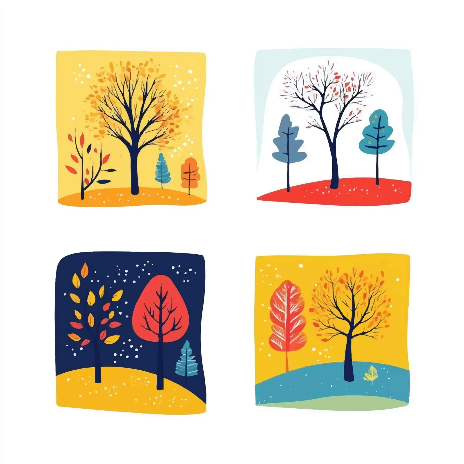 Colorful Seasons Vector Illustration — free download from Dotvec